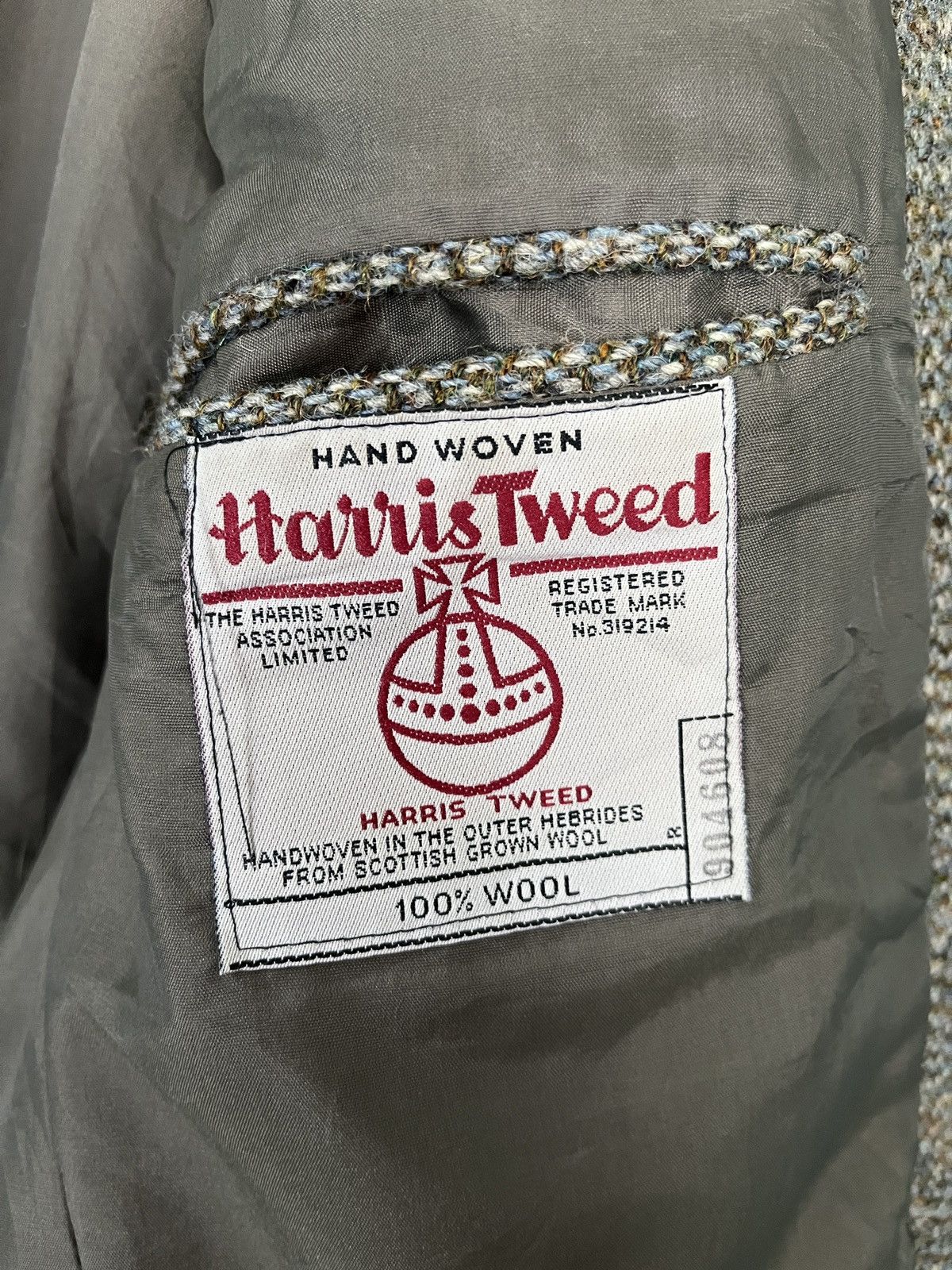 Harris Tweed × Vintage Vintage Made in Britain Wool Blazer Harris Tweed Handwoven Size 44R - 10 Thumbnail
