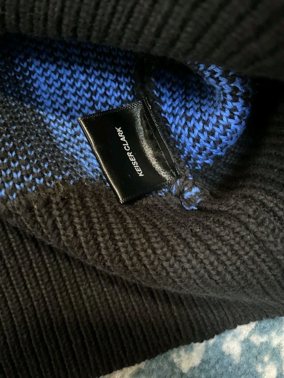 Keiser Clark Keiser Clark Chevron Check Knit Cardigan Black Cobalt Blue Size US M / EU 48-50 / 2 - 6 Thumbnail