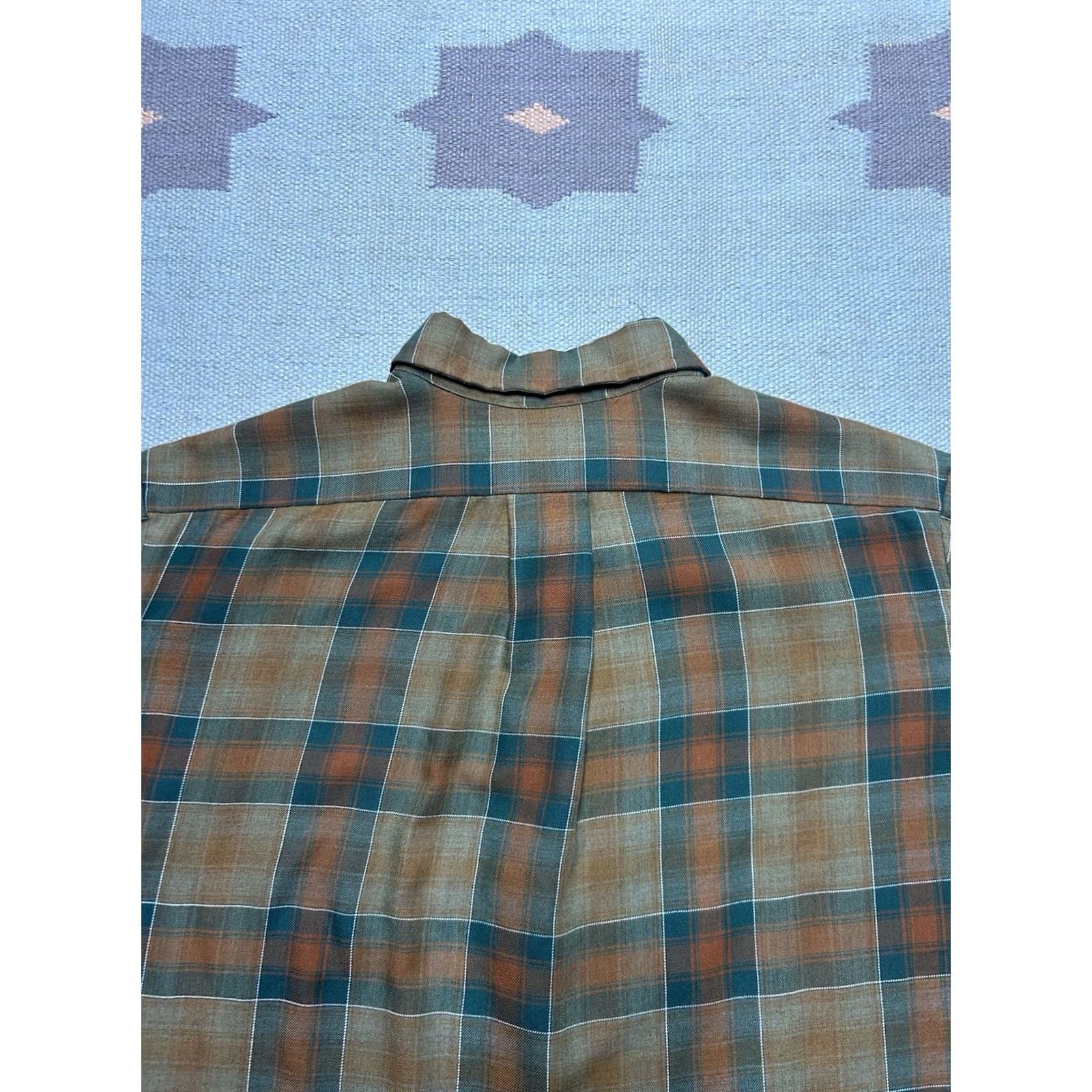 Vintage VINTAGE 1960s Long Sleeve Button Shirt Rayon Shadow Plaid Men’s XL Shirt Size US XL / EU 56 / 4 - 7 Thumbnail