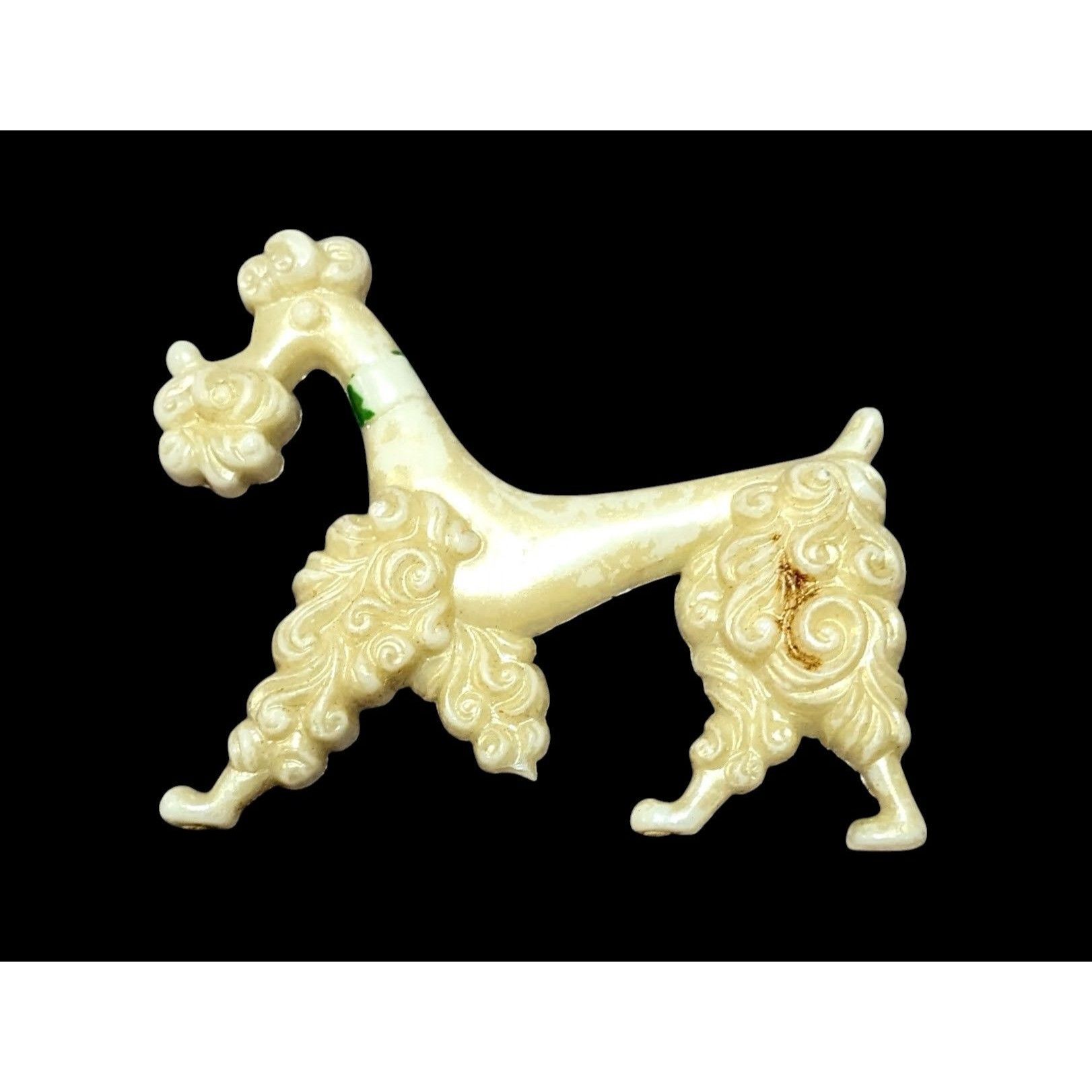 Other Vintage 50s White Shimmer Poodle Brooch Size ONE SIZE - 2 Thumbnail