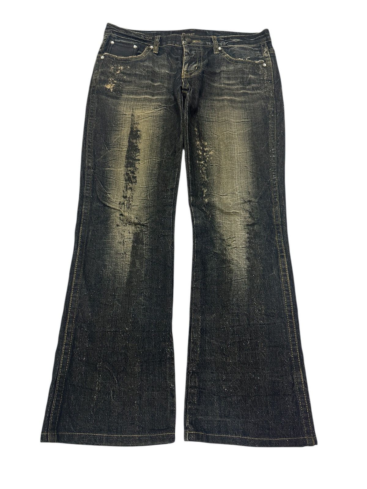 Japanese Brand × Vintage Vintage Japanese LAGUST Distressed Mud Wash Flare Jeans Size US 32 / EU 48 - 1 Thumbnail
