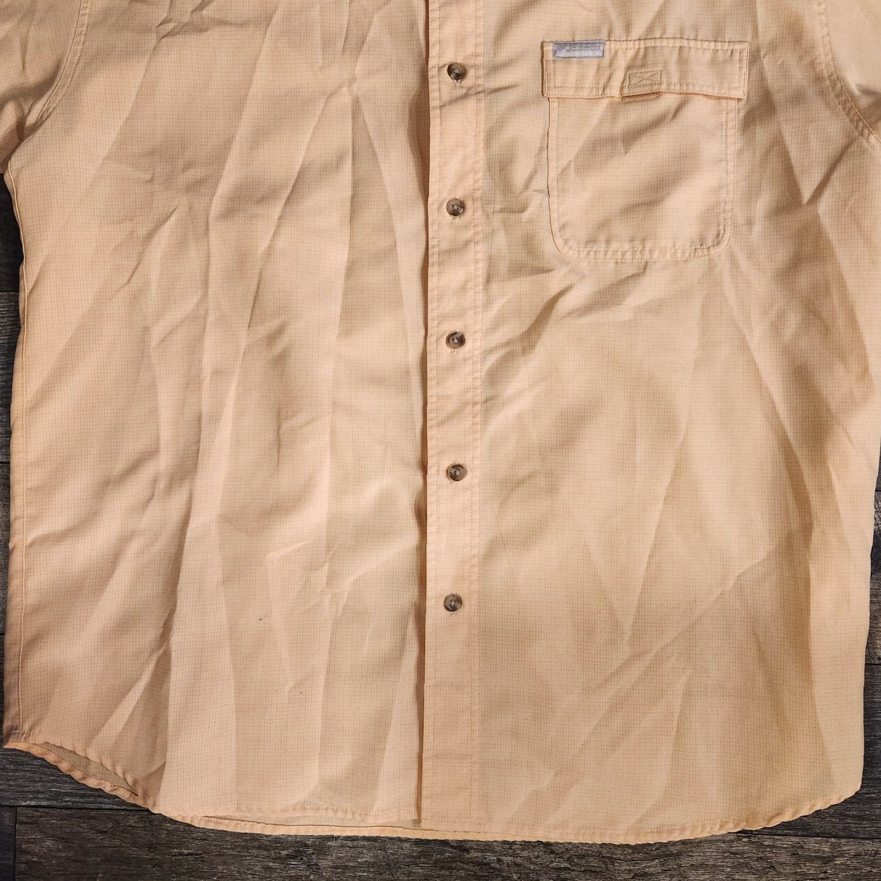 Vintage Columbia Fishing Shirt Mens XL Button Up Short Sleeve UV Yellow Camp Hiking Shirt Size US XL / EU 56 / 4 - 2 Thumbnail