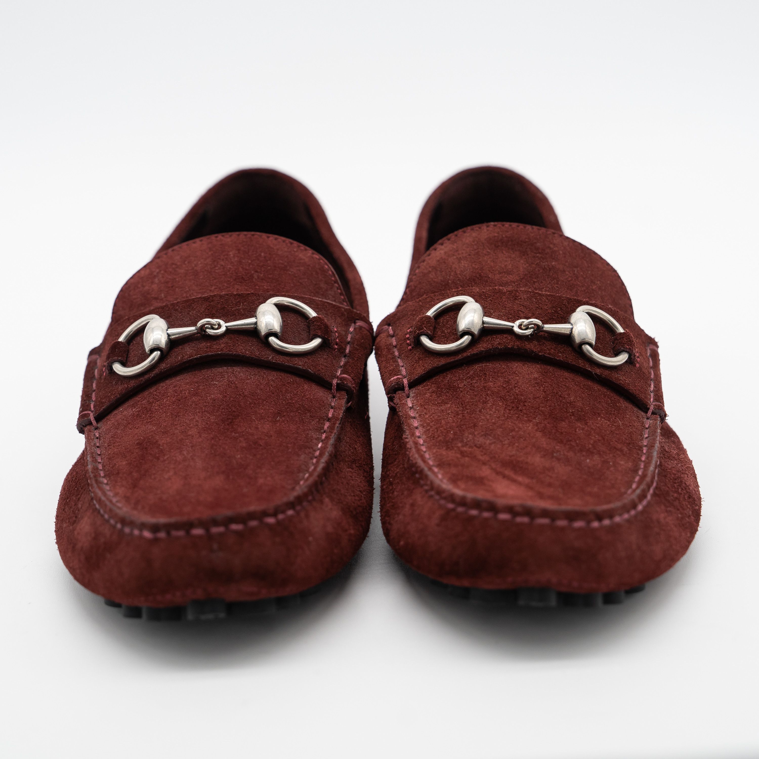 Gucci 7G 7.5 US Gucci Burgundy Red Suede Loafers Driver Horsebit Size US 7.5 / EU 40-41 - 2 Thumbnail