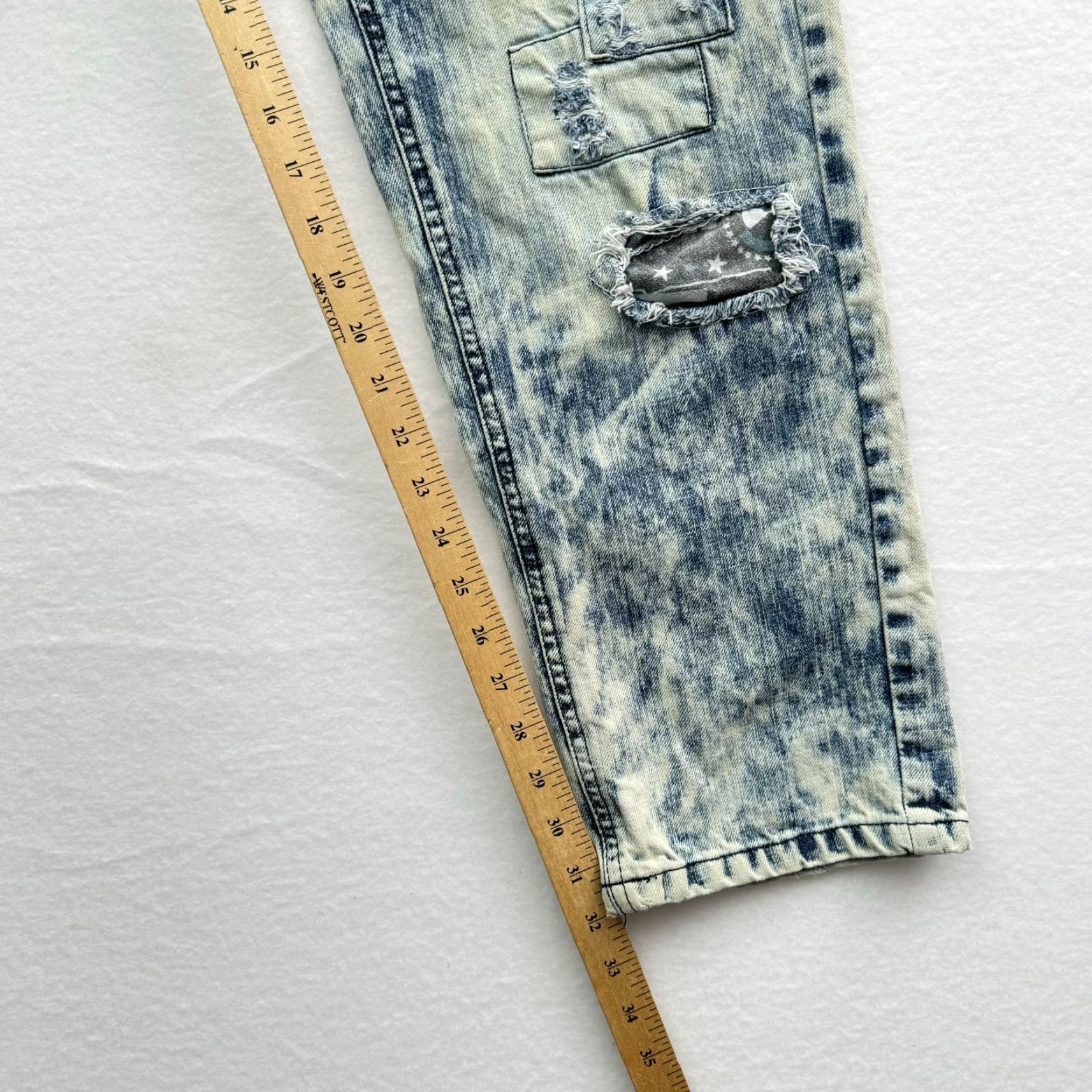 Southpole Southpole Jeans Distressed Denim Slim Tapered 38x32 Men Blue Y2K Patch 38 32 Regular Size Tapered Fit Size US 38 / EU 54 - 7 Thumbnail