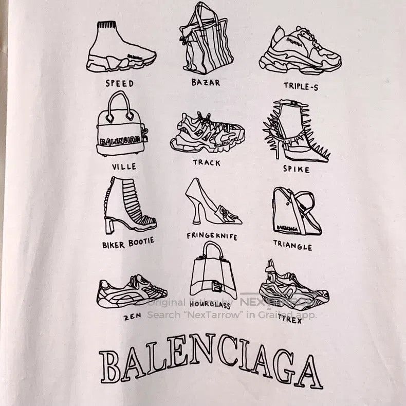 Balenciaga Balenciaga Beige lettering print cotton crew-neck short-sl Size US M / EU 48-50 / 2 - 4 Thumbnail