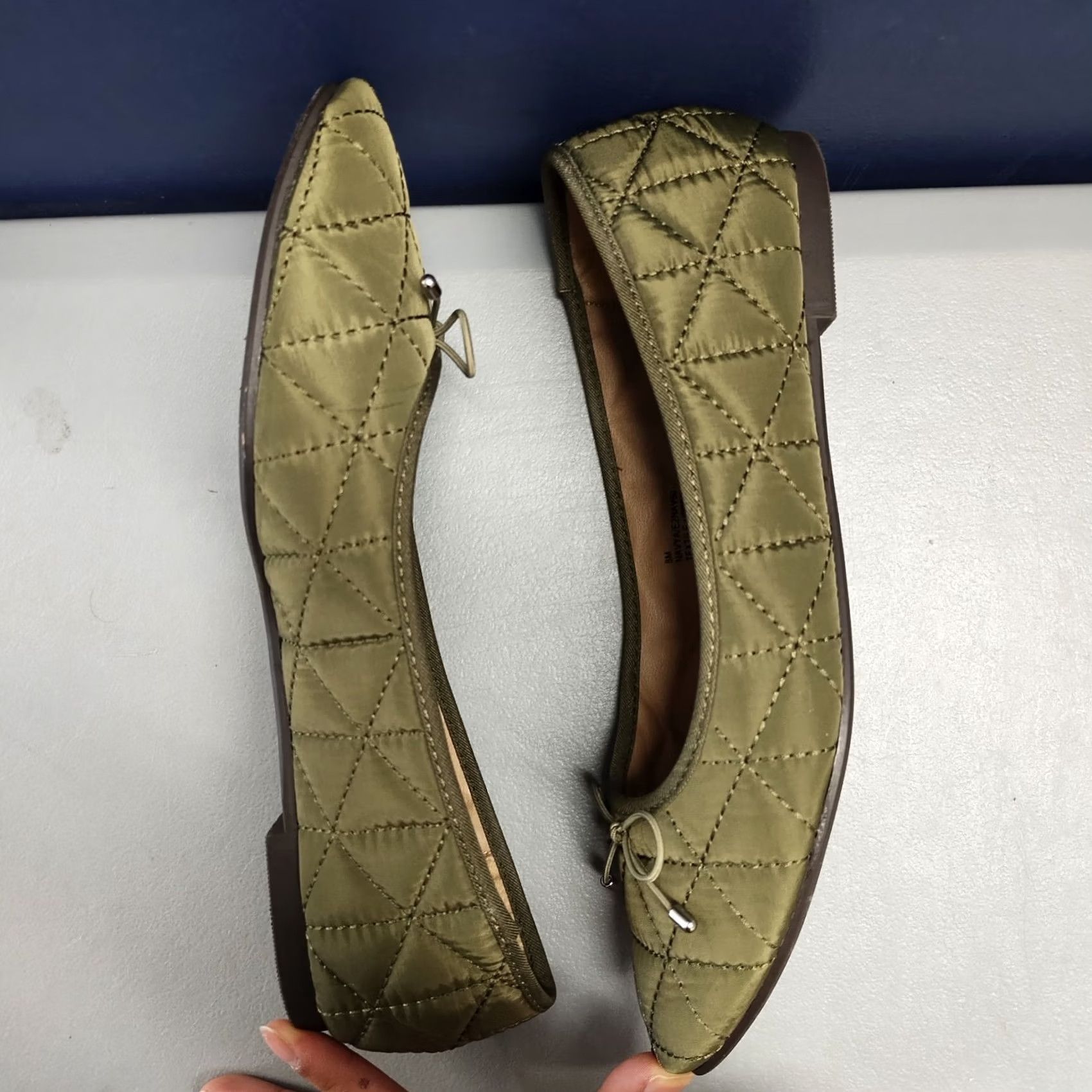 Esprit Esprit Womens Ballet Flats Size 8 Green Slip On Decorative Bow Detail, Quilted, Flat, Shoe Size US 8 / IT 38 - 4 Thumbnail