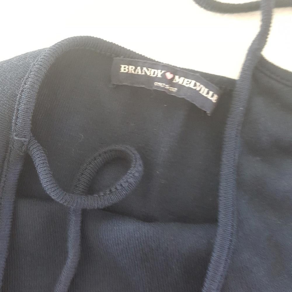 Designer Navy Solid Melville Cropped Cami Size ONE SIZE - 3 Thumbnail