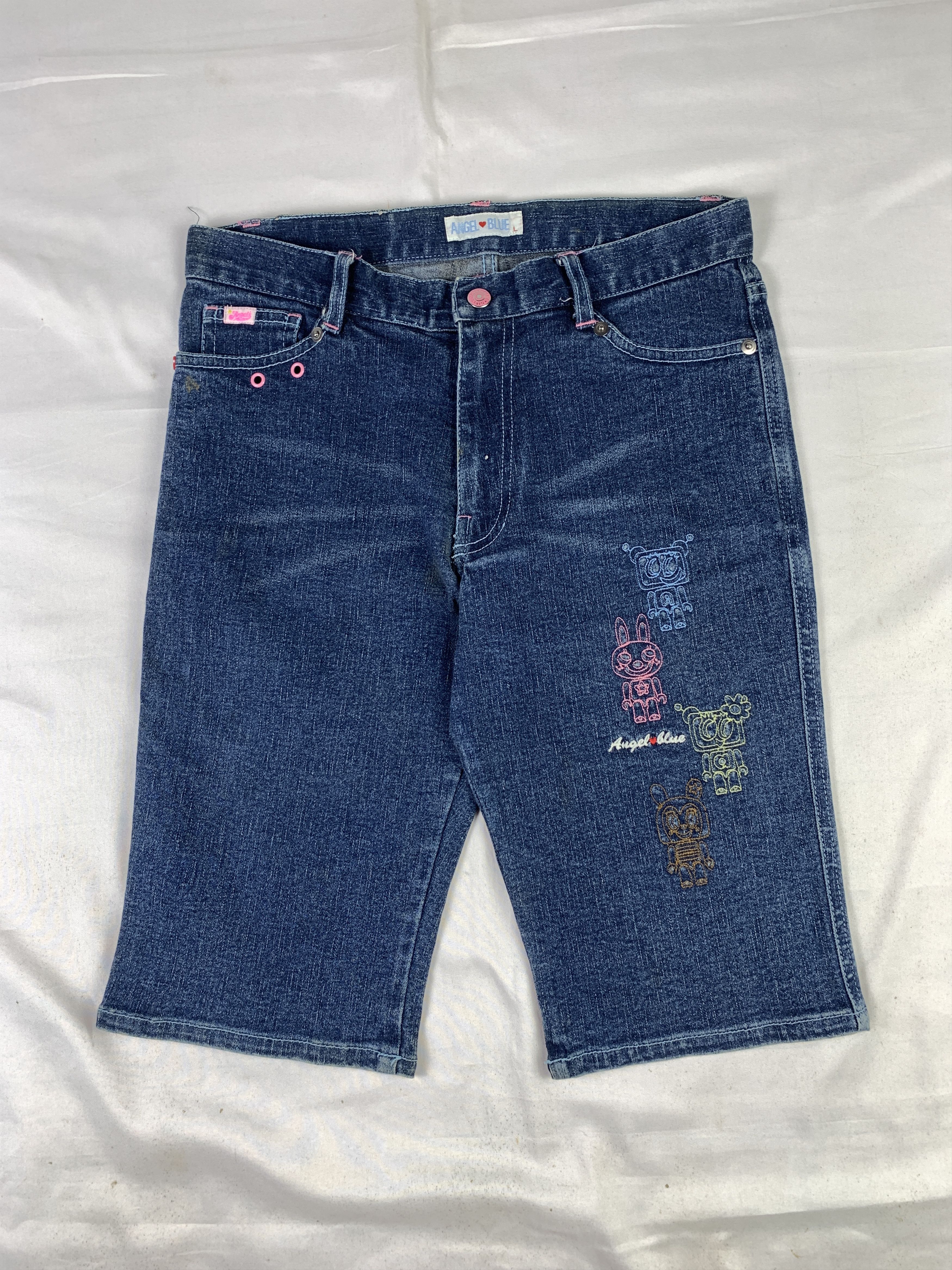Angel Blue Angel Blue Dark Blue Embroidered Jorts (28) Size 28" / US 6 / IT 42 - 1 Thumbnail