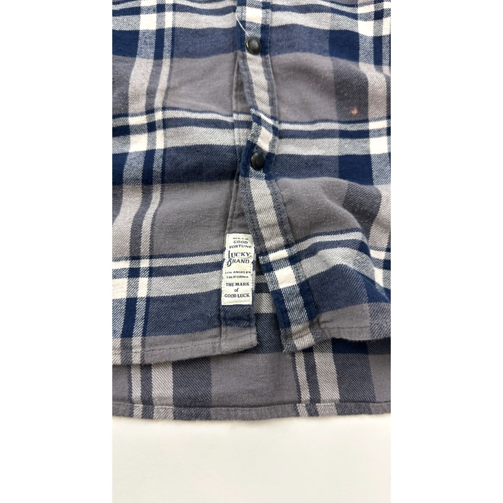 Lucky Brand Lucky Brand Shirt Mens Large Gray Blue Flannel Plaid Pocket Button Up Size US L / EU 52-54 / 3 - 3 Thumbnail