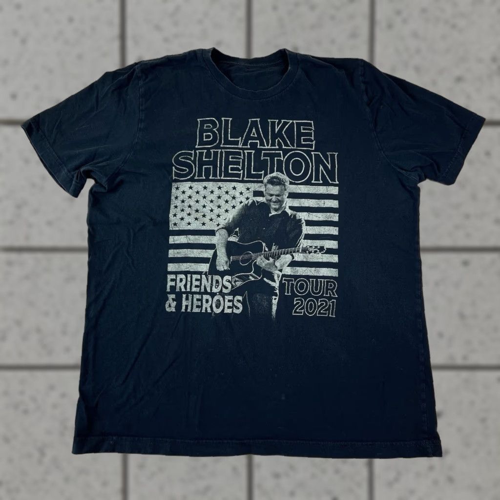 Vintage VINTAGE Blake Shelton Friends & Hero’s Tour 2021 Merch T Shirt Large Men Black Short Sleeve T-Shirt Regular Fit Size US L / EU 52-54 / 3 - 1 Thumbnail