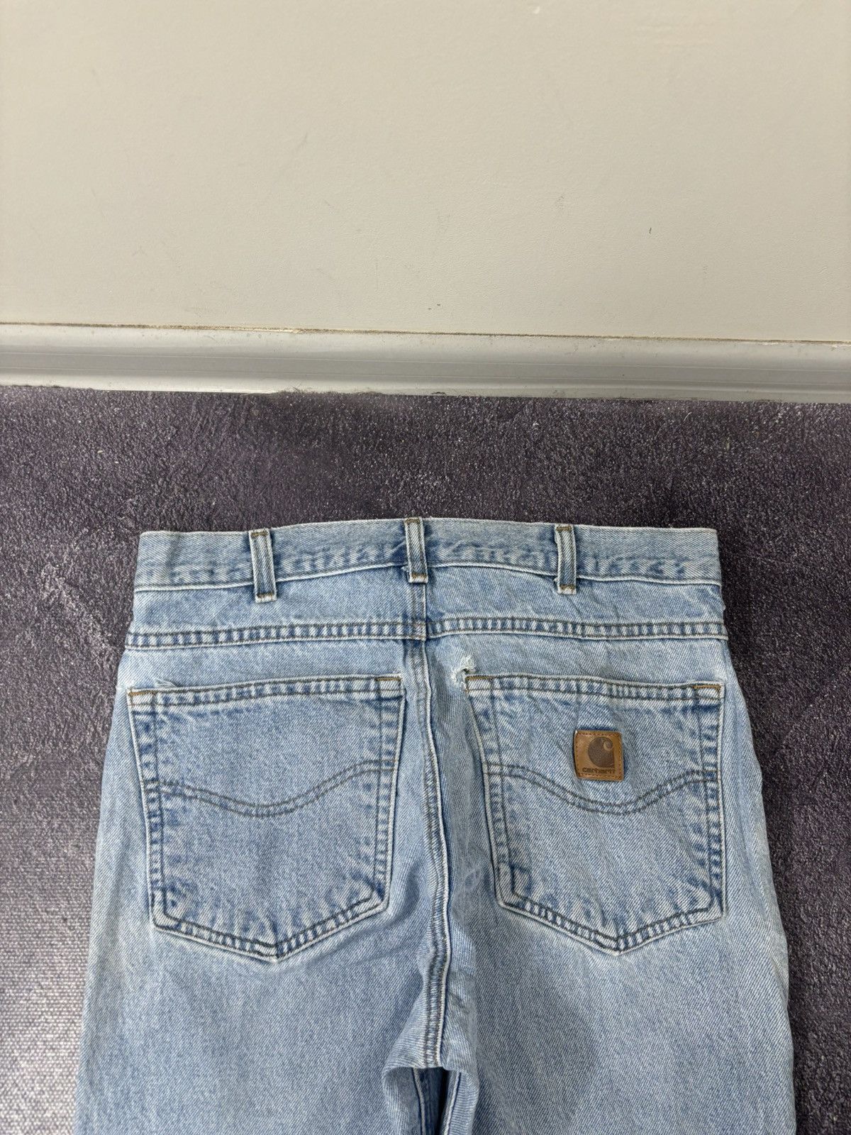 Carhartt Vintage Carhartt Y2K Light Blue Work Hype Heavy Denim Jeans Size US 32 / EU 48 - 6 Thumbnail