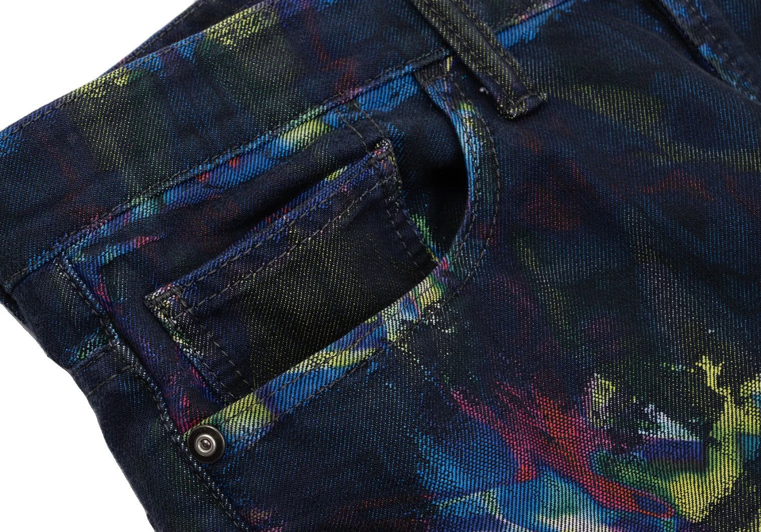 Issey Miyake Kaleidoscope Jacquard Washed Denim Pants in Blue Multi Size US 30 / EU 46 - 8 Thumbnail