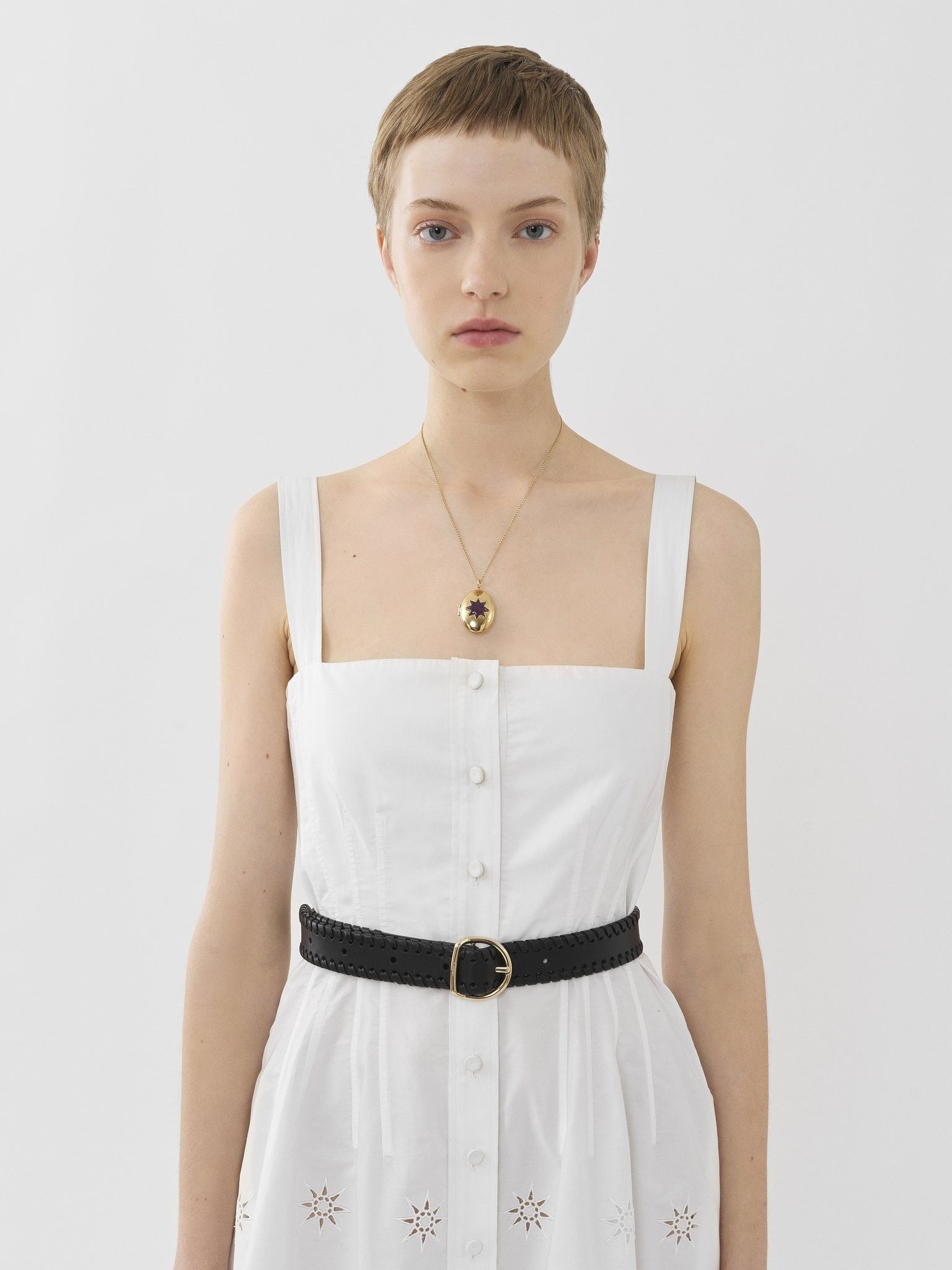 Chloe o1y0825 Midi Dress in White Size M / US 6-8 / IT 42-44 - 3 Thumbnail