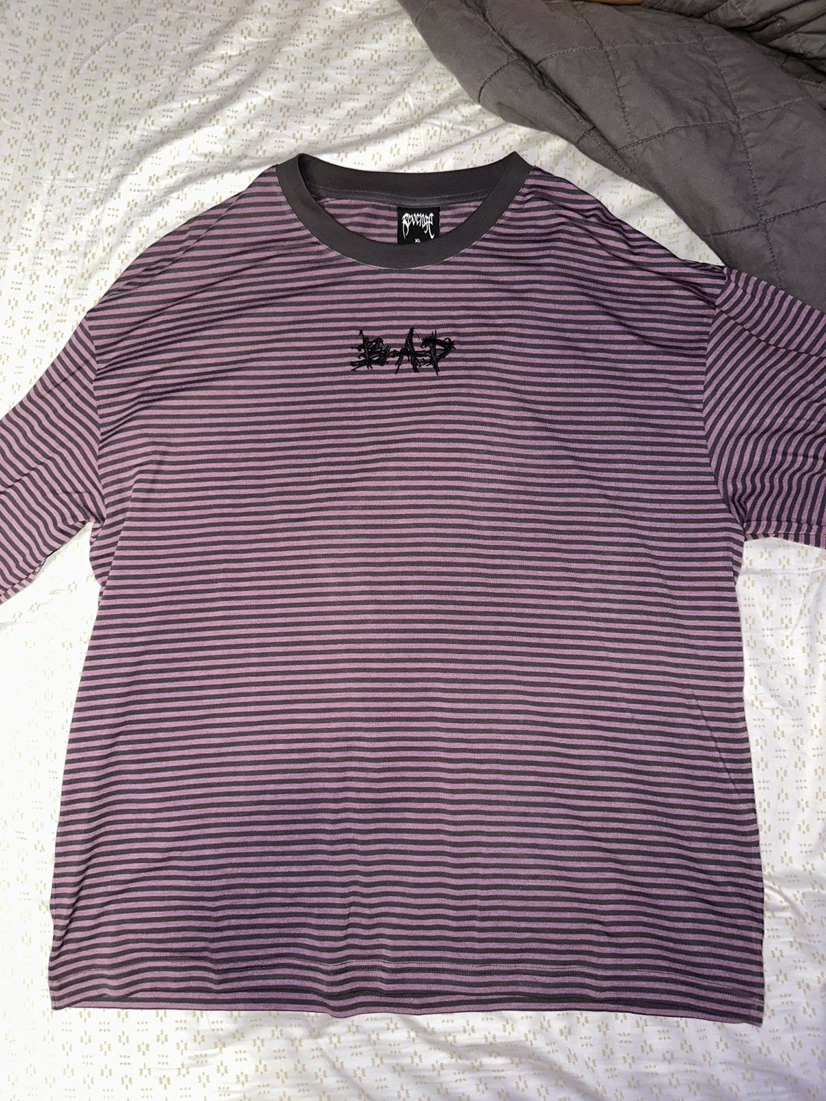 Revenge X Bad Striped Long Sleeve Purple/Black Size US XL / EU 56 / 4 - 2 Thumbnail