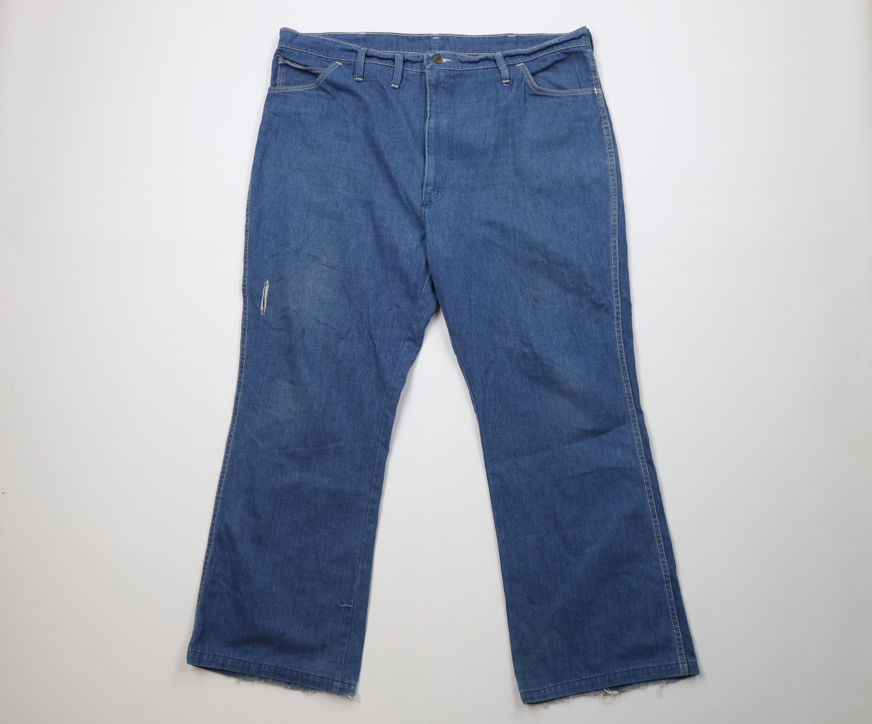 Wrangler Vintage 70s Wrangler Wide Leg Bell Bottoms Jeans Blue USA Size US 42 / EU 58 - 1 Thumbnail