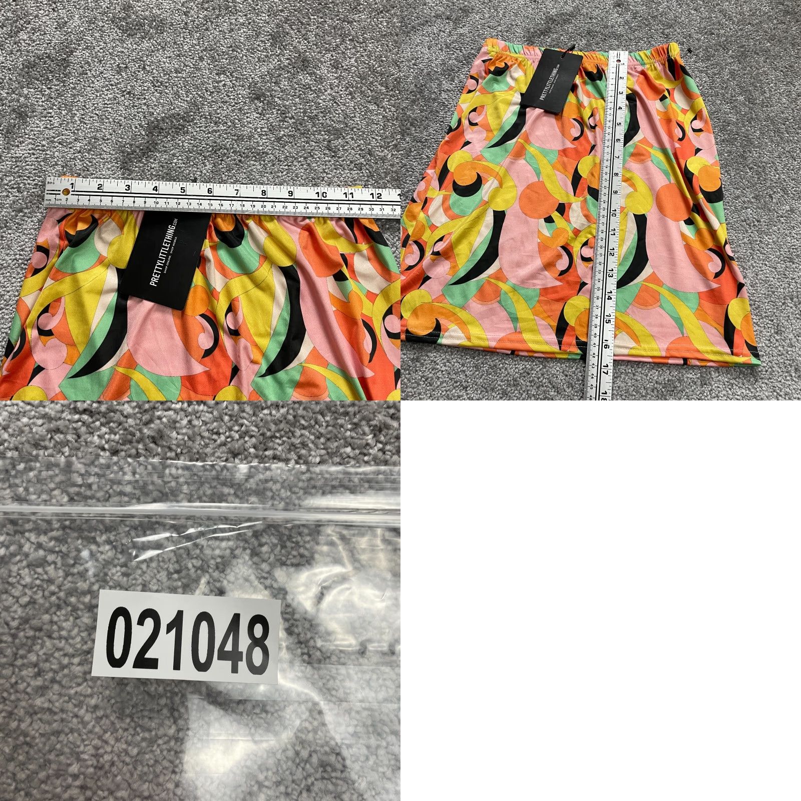 PrettyLittleThing PRETTYLITTLETHING Skirt Women Mini Knee Length Multicolor Pattern Colorful Stretch NWT New 10 Elastic Waist Size 32" / US 10 / IT 46 - 8 Thumbnail