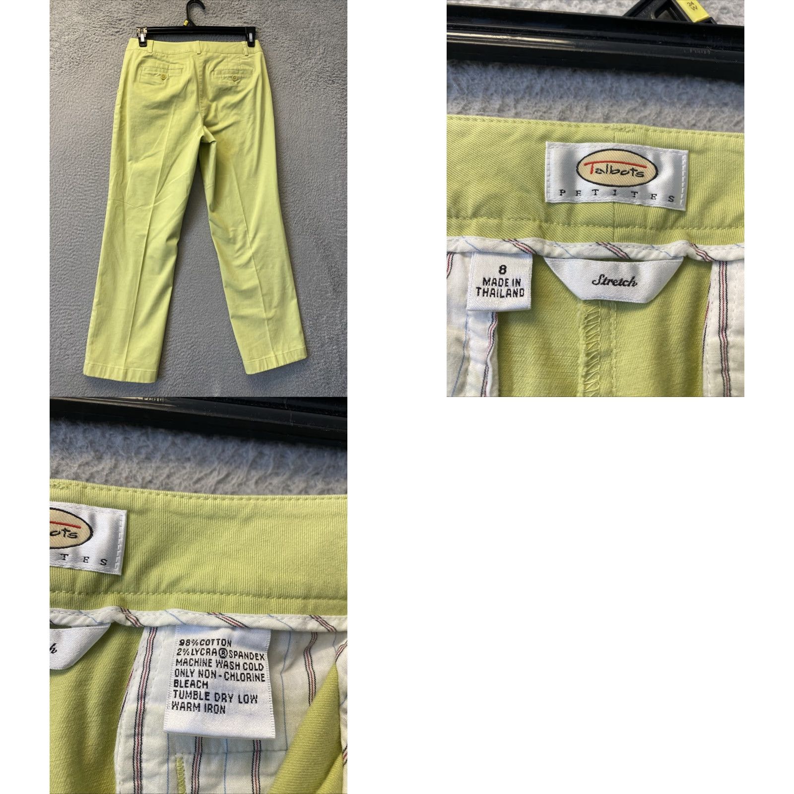 Talbots VINTAGE Talbots Pants Womens 8 Chino Straight Leg Size 8 High Rise Lime Cotton Spandex Casual Workwear Size 30" / US 8 / IT 44 - 8 Thumbnail