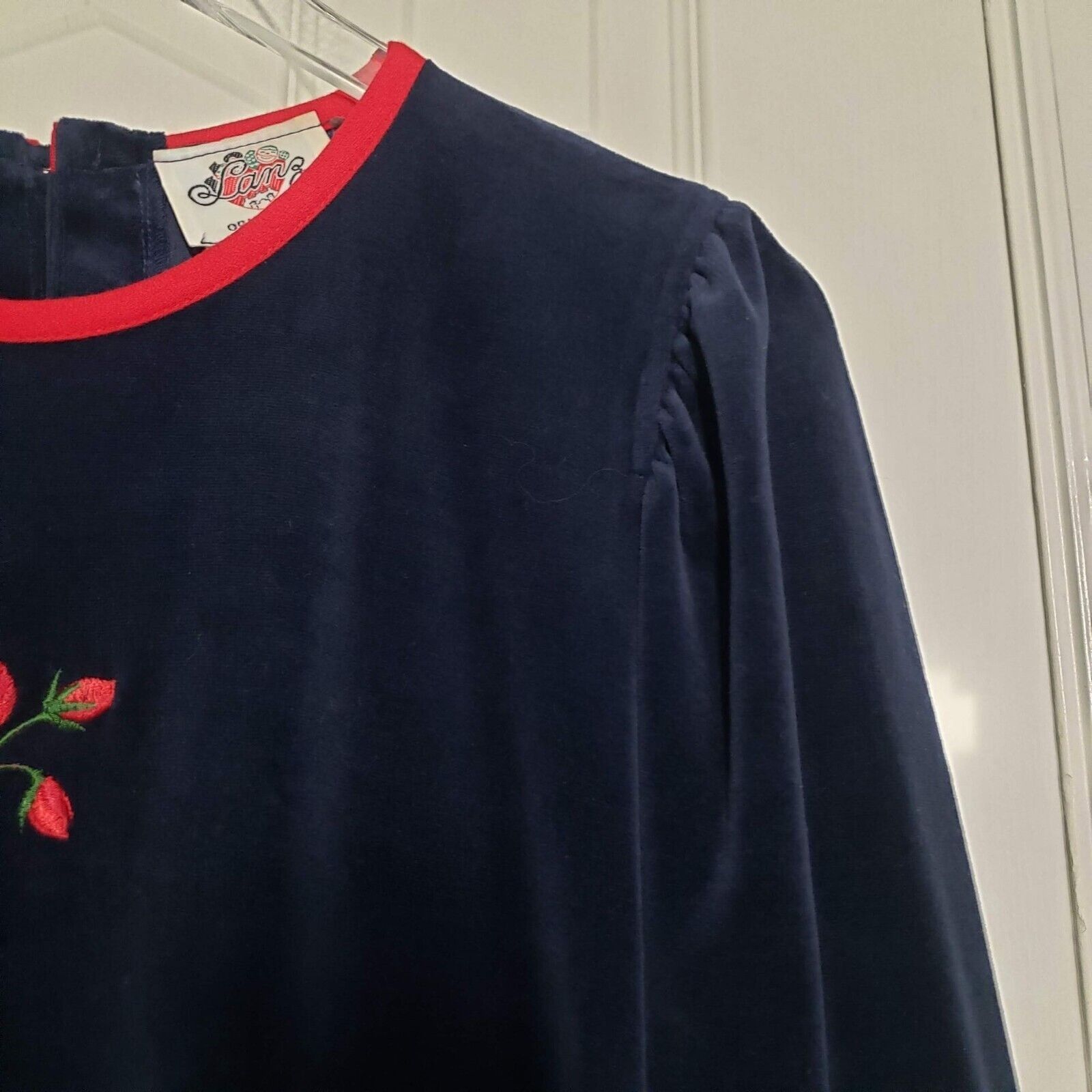 Designer Vintage Lanz Floral Maxi Dress Womens Sz XL Blue Embroidered Size XL / US 12-14 / IT 48-50 - 4 Thumbnail