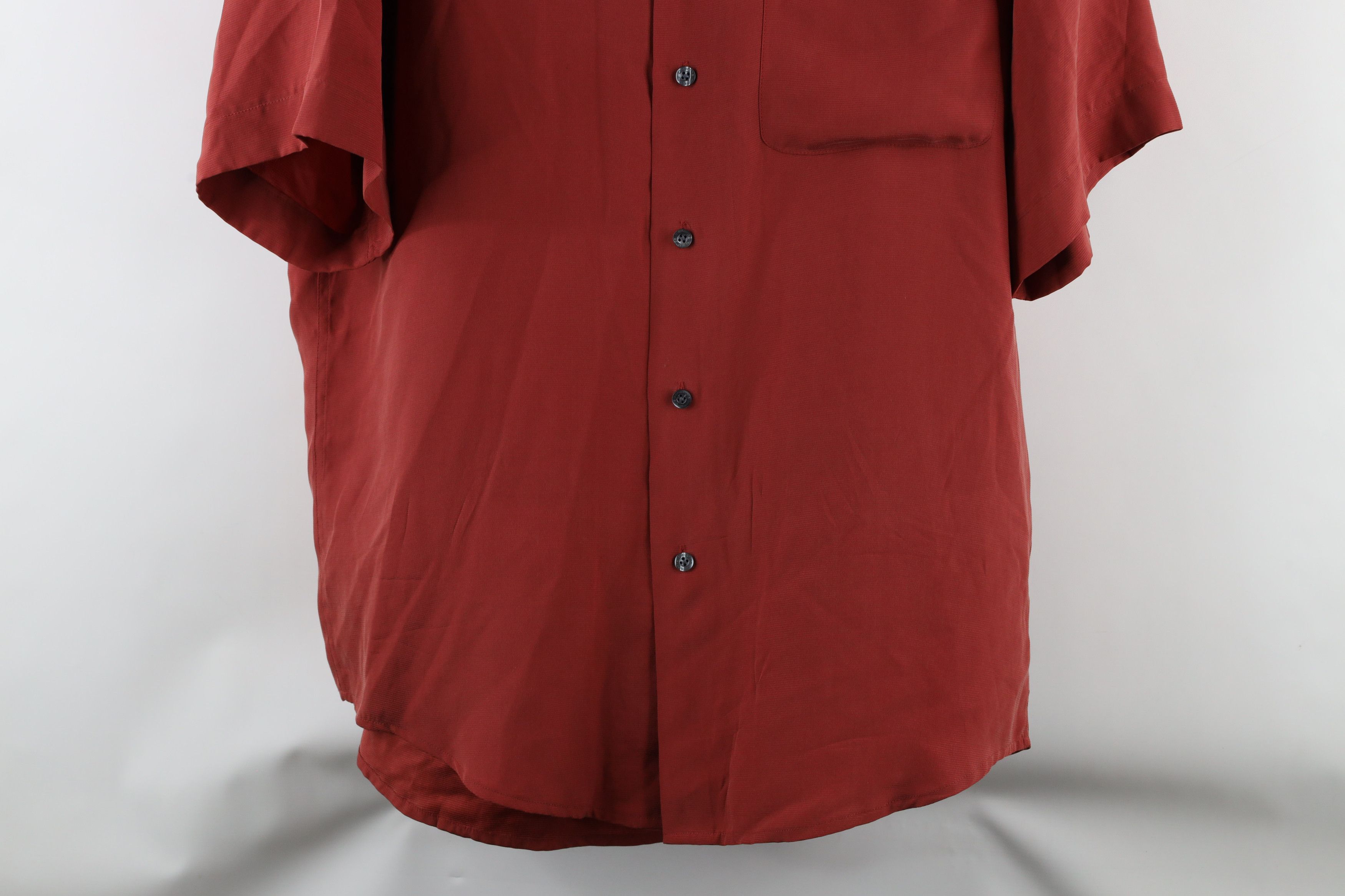 Vintage Vintage 90s Streetwear Ribbed Silk Short Sleeve Button Shirt Size US M / EU 48-50 / 2 - 3 Thumbnail