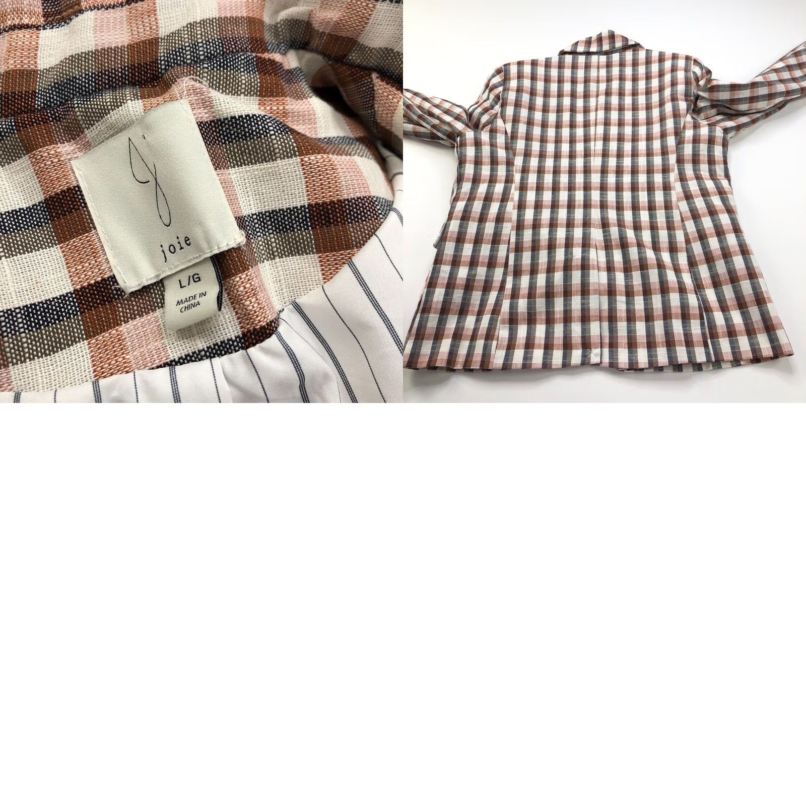 Joie Joie Blazer Shirt Womens Cotton Blend Plaid Button Lined Jacket Mint Large Mid-Length Blazer Womens Casual Formal Workwear Bob Size L / US 10 / IT 46 - 10 Thumbnail