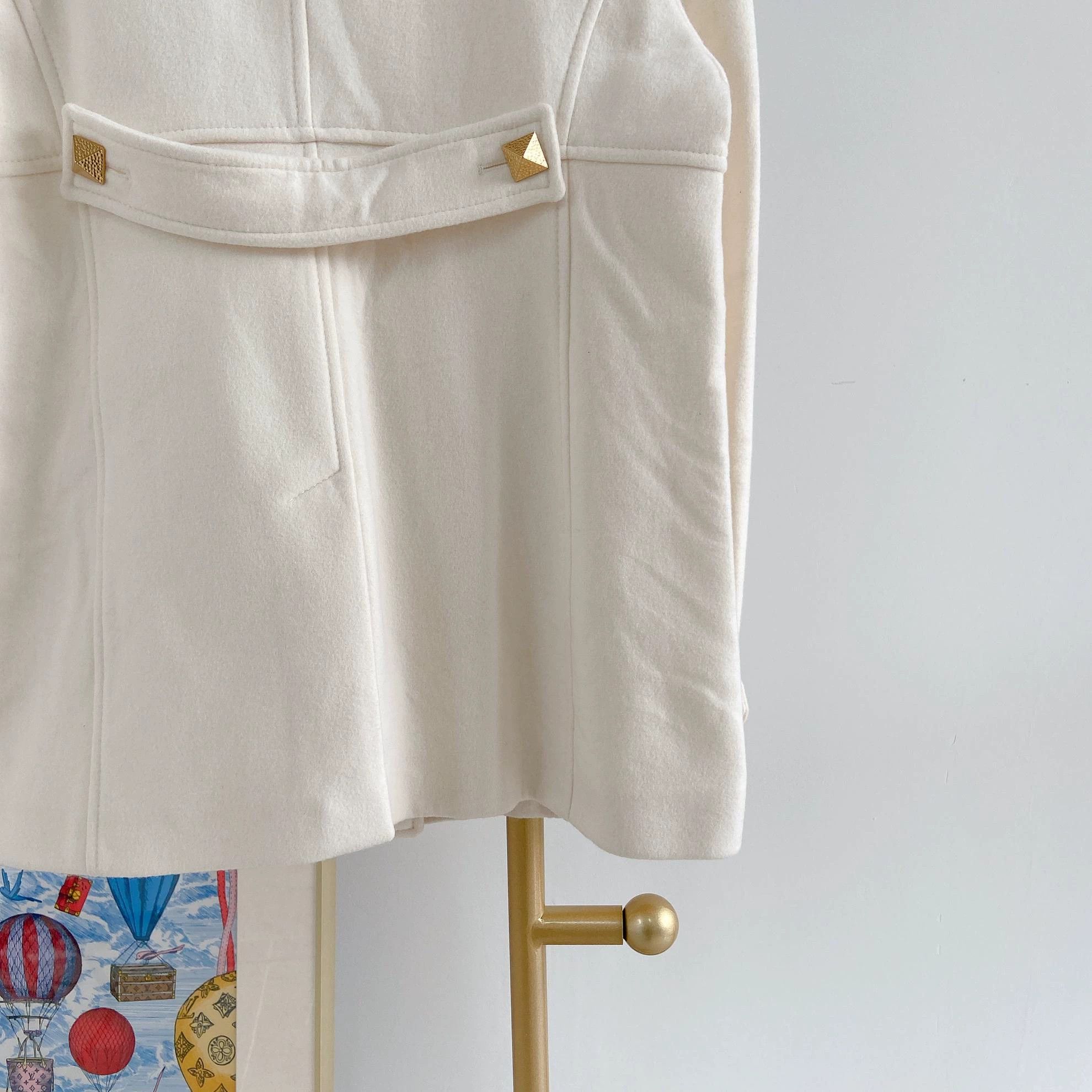 Valentino Valentino White Wool Jacket 46 Size L / US 10 / IT 46 - 6 Thumbnail