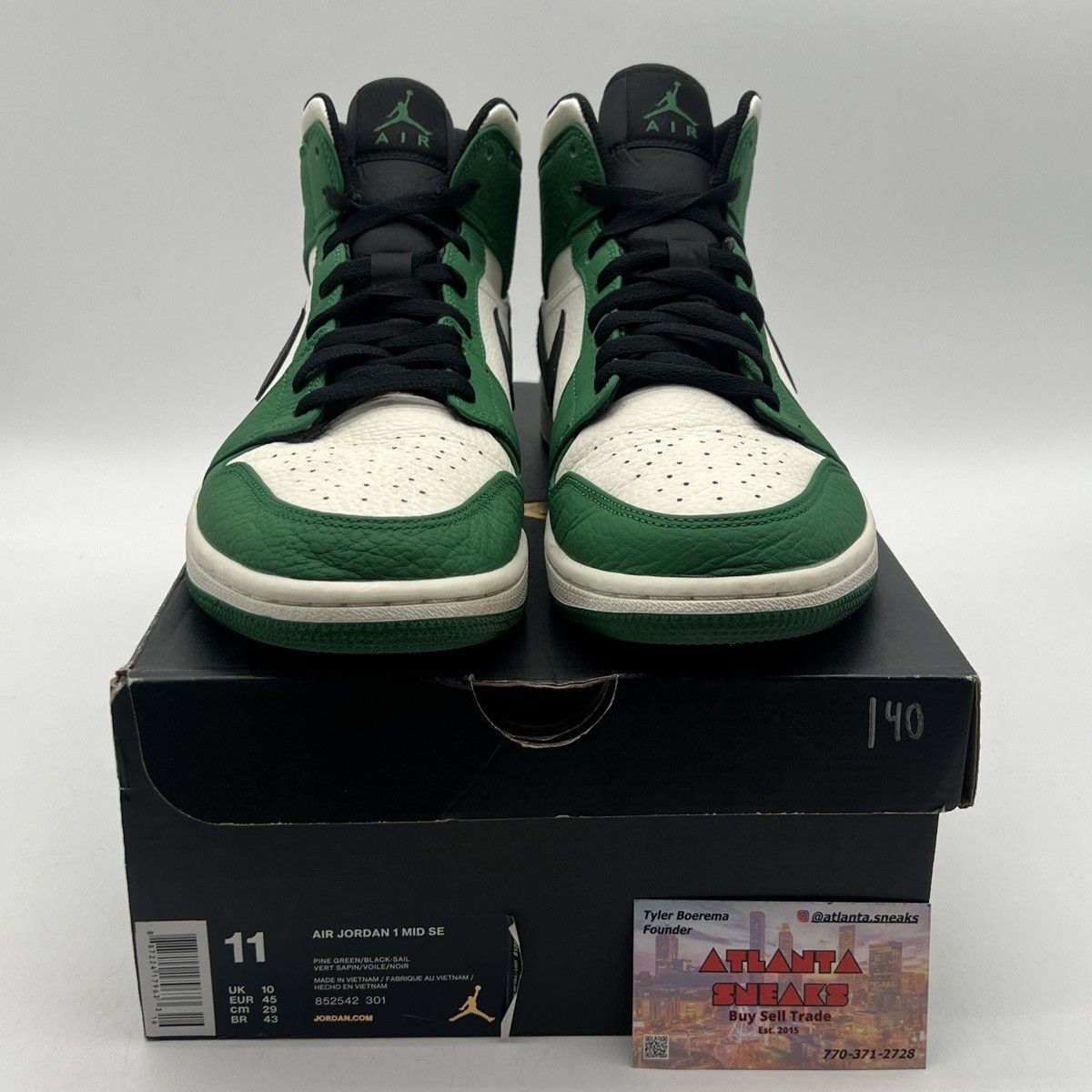 Nike Air Jordan 1 Mid pine green Size US 11 / EU 44 - 2 Thumbnail