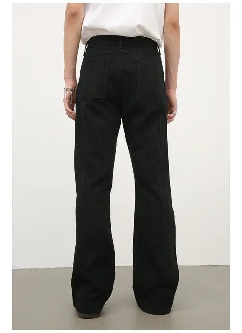 VIBE Men's black loose straight trendy flared jeans Size US 32 / EU 48 - 5 Thumbnail