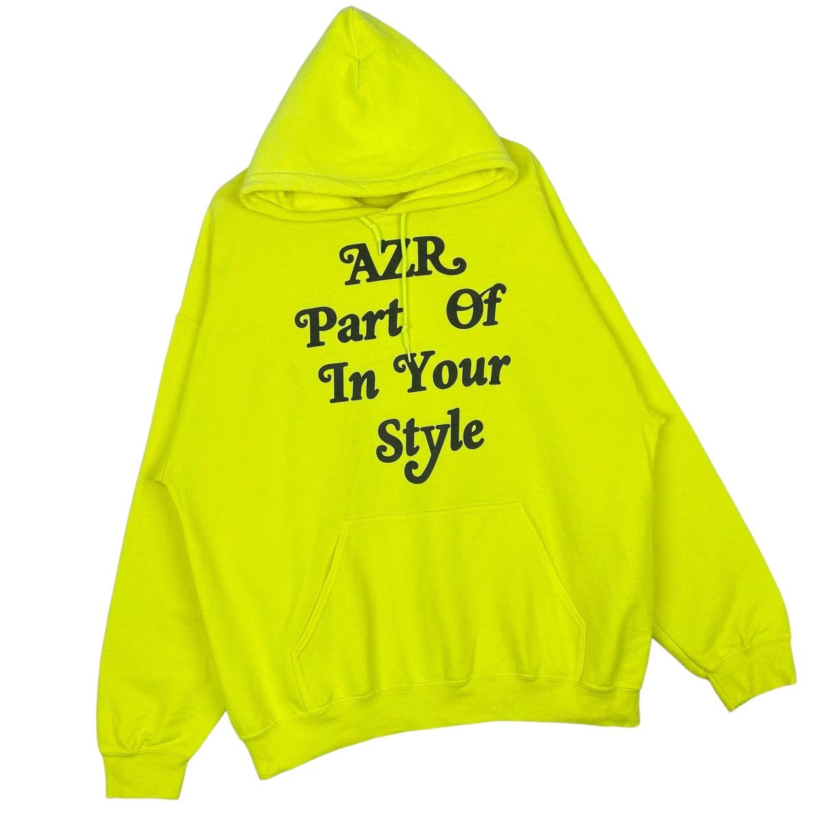 Designer × Vintage AZR Parf Of In Your Hoodie Neon Yellow Pullover Jumper Size US XXL / EU 58 / 5 - 4 Thumbnail