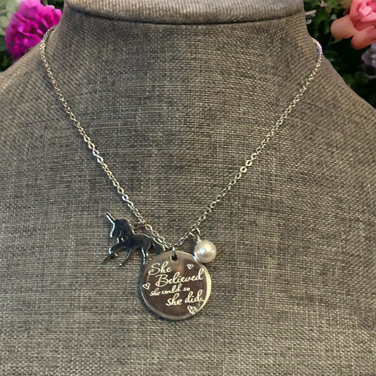 Other She Believed She Could So She Did multi charm necklace Size ONE SIZE - 1 Thumbnail