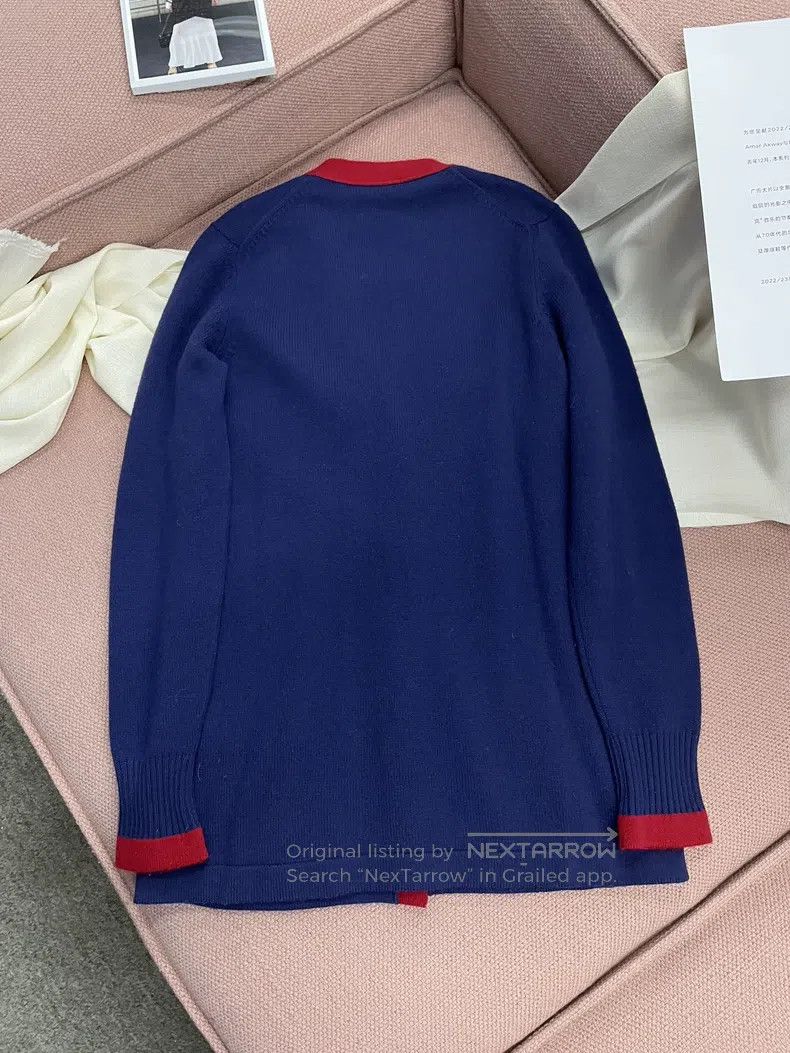 Chanel Chanel Blue and red colour-blocked cardigan jacket Size XS / US 0-2 / IT 36-38 - 3 Thumbnail