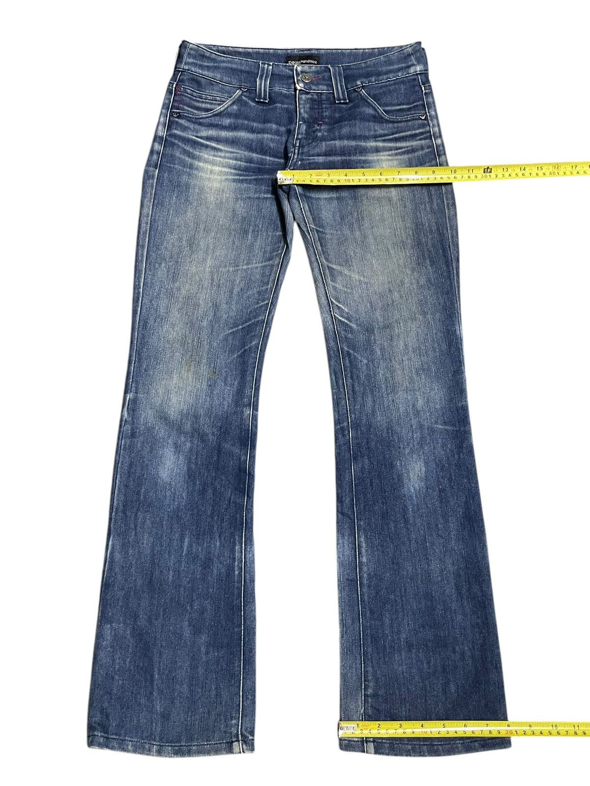 Emporio Armani Vintage Y2K Emporio Armani Beads At Back Style Bootcut Jeans Size 29" - 20 Thumbnail
