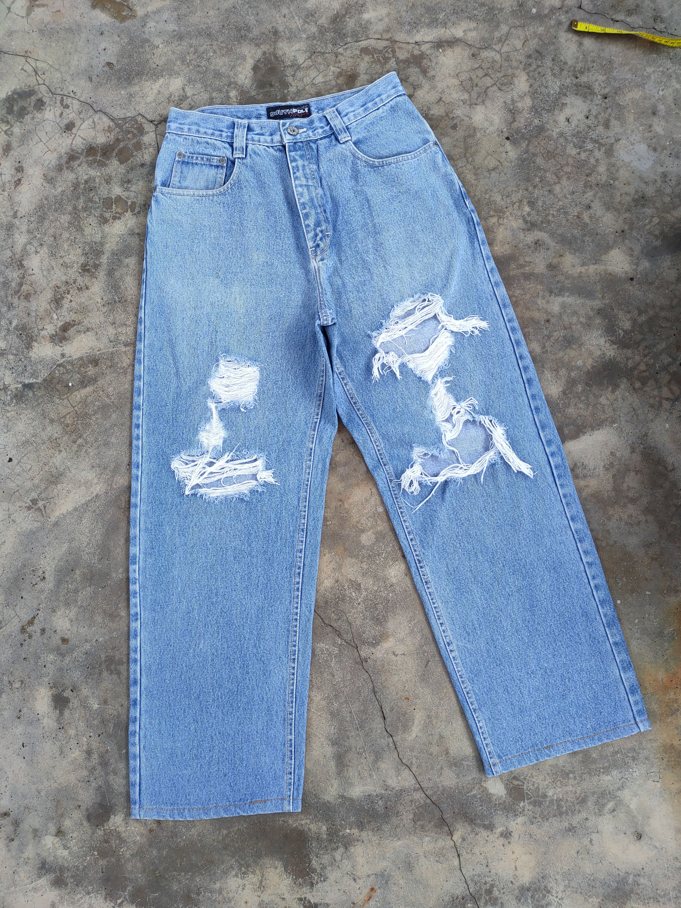 Southpole VINTAGE SOUTH POLE FADED DISTRESSED JEANS DENIM PANTS Size US 30 / EU 46 - 2 Thumbnail
