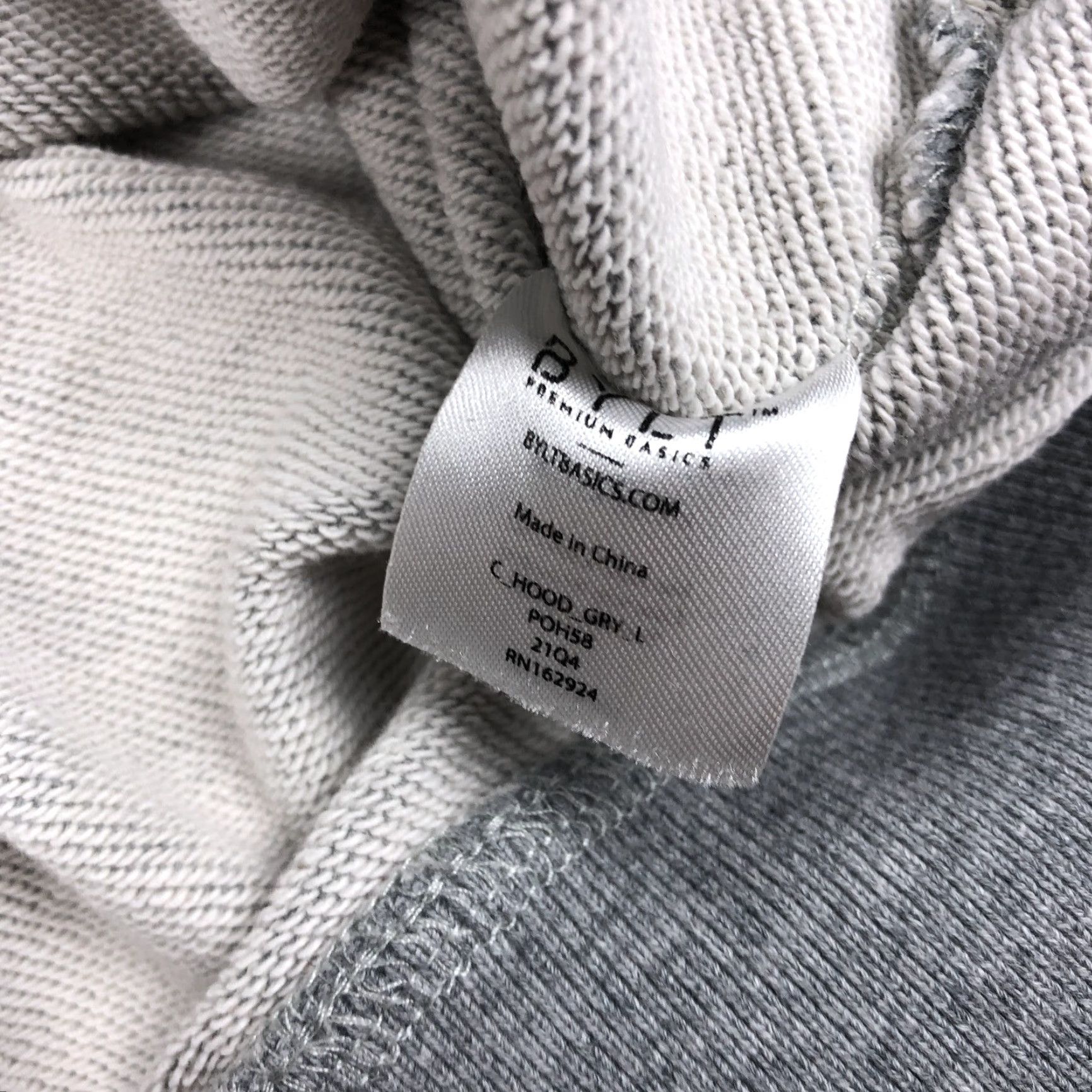 Vintage BYLT Core Hoodie Mens L Grey Pullover Hoodie 100% Cotton Ribbed Hem Cuffs Pockets Fleece Eyelets Modern Classic Casual Everyday Sweatshirt Size US L / EU 52-54 / 3 - 6 Thumbnail