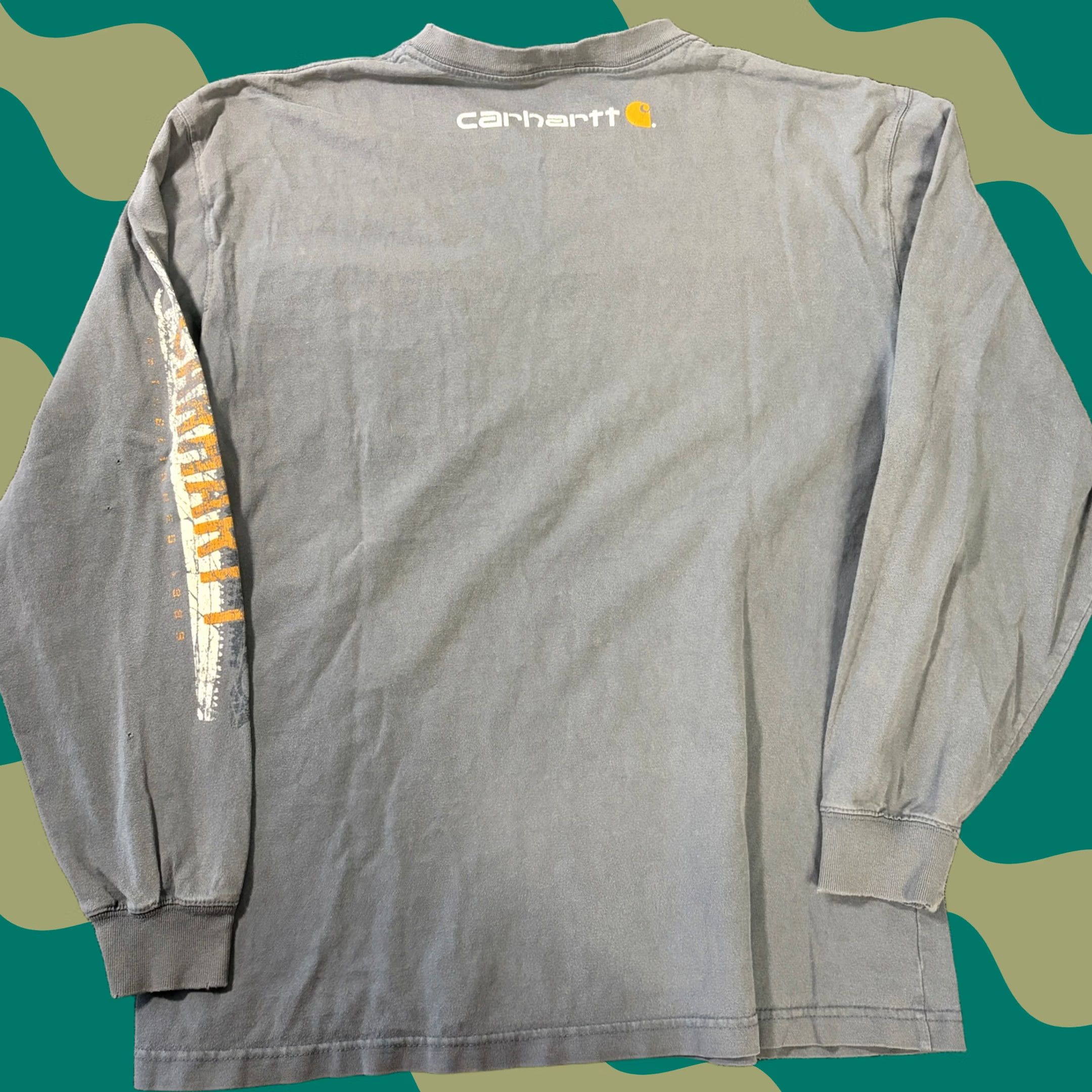 Carhartt VINTAGE Carhartt Workwear Grey Faded Pocket Tee Longsleeve Men’s Medium Shirt Mens Gray 90s Size US M / EU 48-50 / 2 - 1 Thumbnail