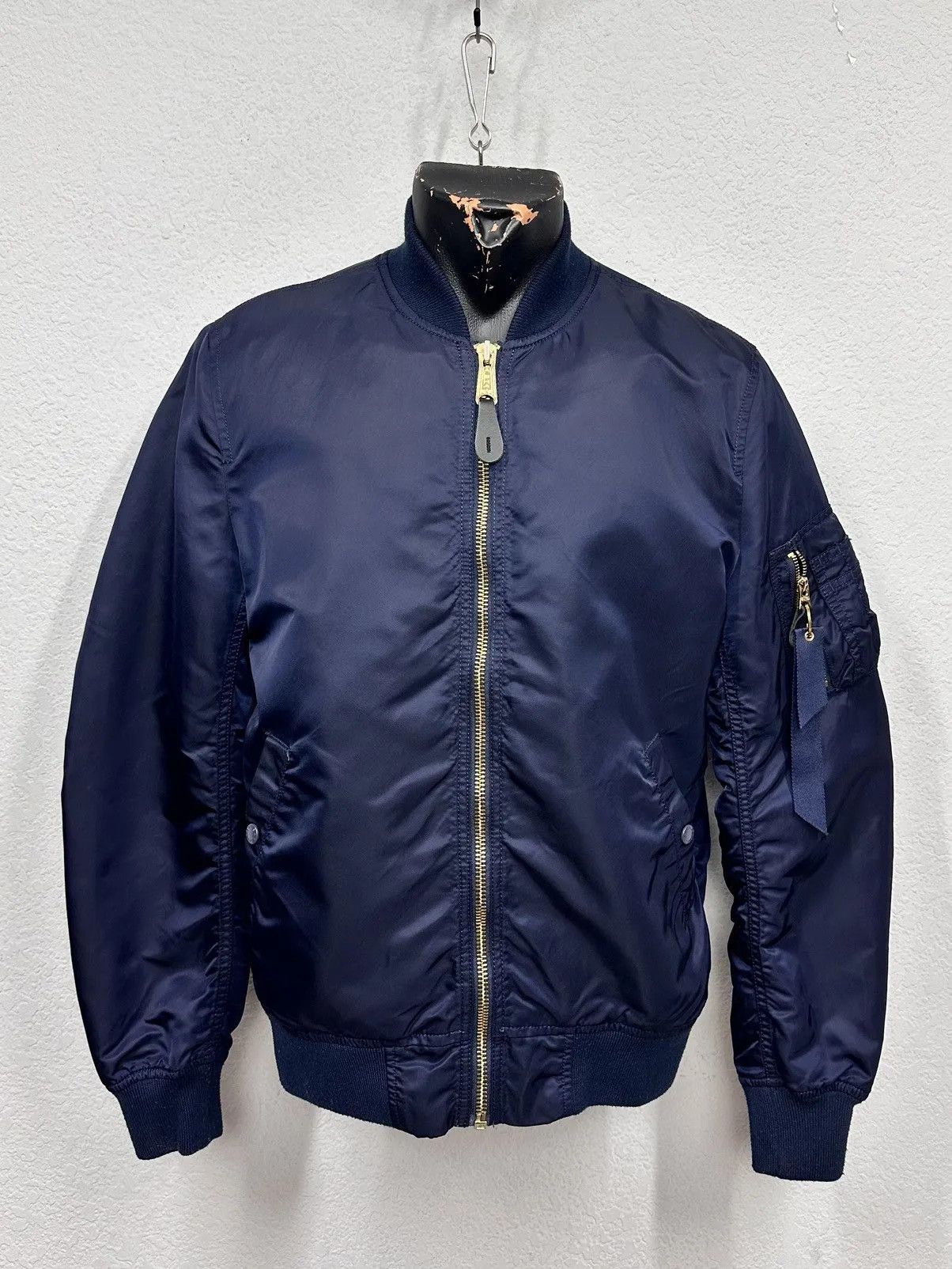 Wow😻Vintage Bombers MA-1 Alpha Industries Metal Zip Y2K