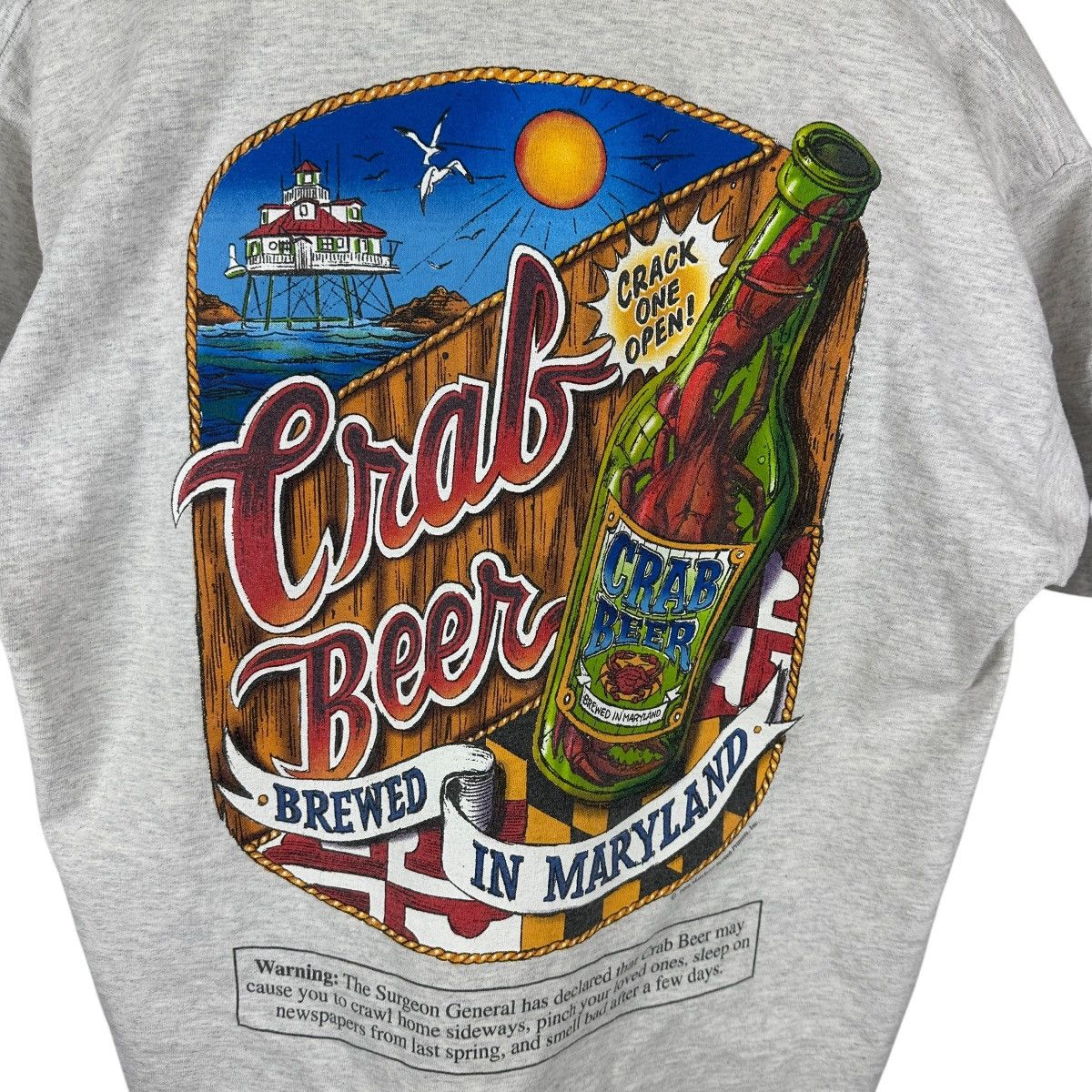 Vintage Vintage 90s Crab Beer Brewery Grey Promo Shirt Size US L / EU 52-54 / 3 - 8 Thumbnail