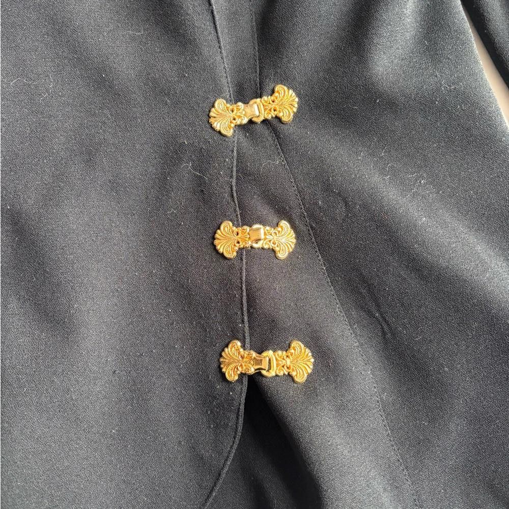 Designer Vintage Jackie K Black Blazer with Gold Strap Size L / US 10 / IT 46 - 3 Thumbnail