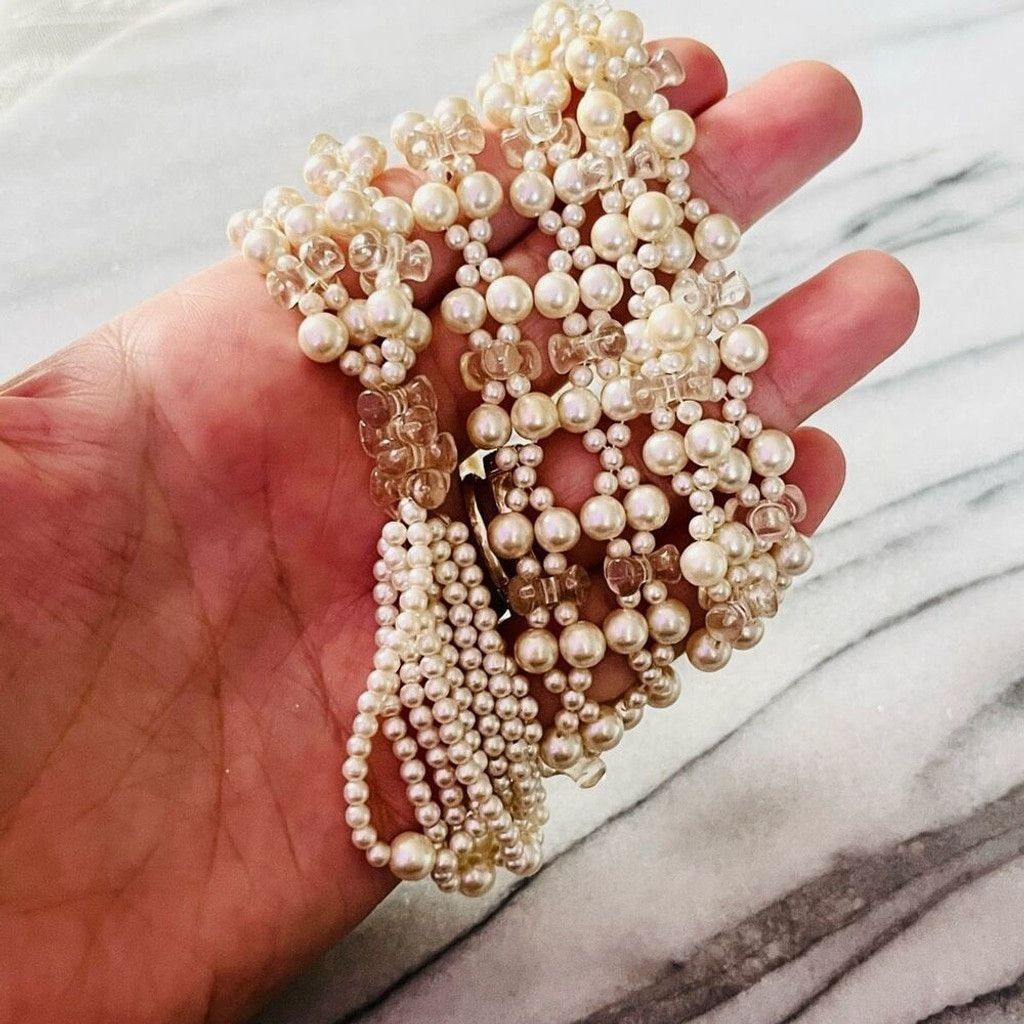 Vintage Vintage Faux Pearl Cluster Beaded Necklace Cream Size ONE SIZE - 5 Thumbnail
