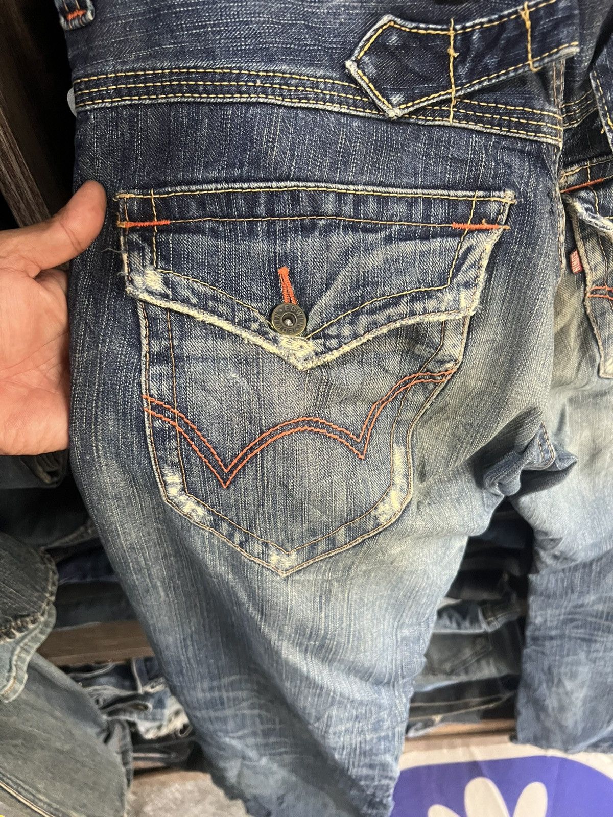 Edwin 🔥Edwin Exclusive Vintage Flared Distressed Denim Size US 34 / EU 50 - 14 Thumbnail