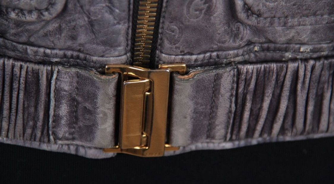 Gucci Gucci Monogram All Over Pocket Leather Moto Jacket Size XS / US 0-2 / IT 36-38 - 4 Thumbnail