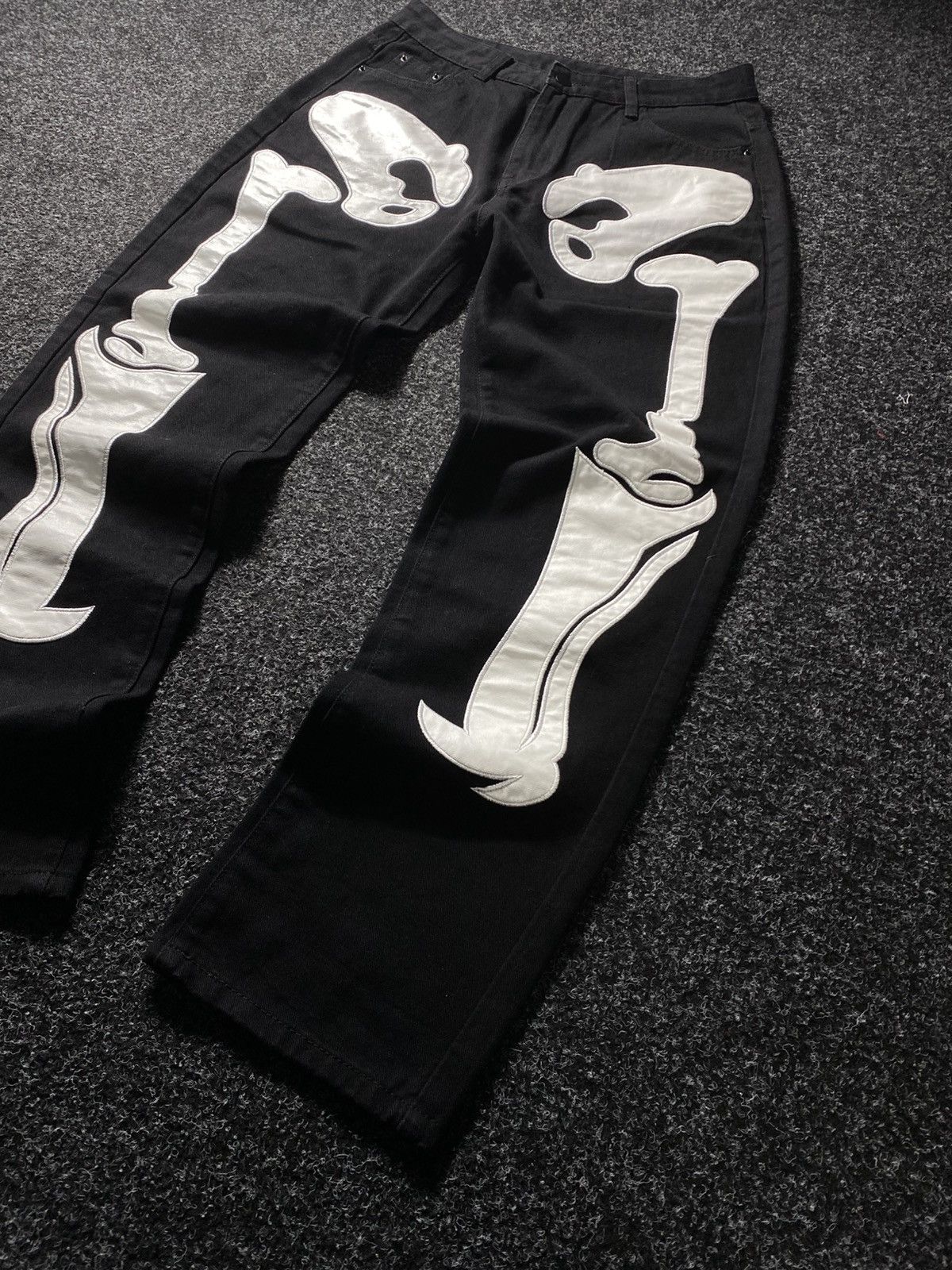 Japanese Brand × Vintage Vintage 90s Skeleton Y2K Sk8 Denim Size 31" - 3 Thumbnail