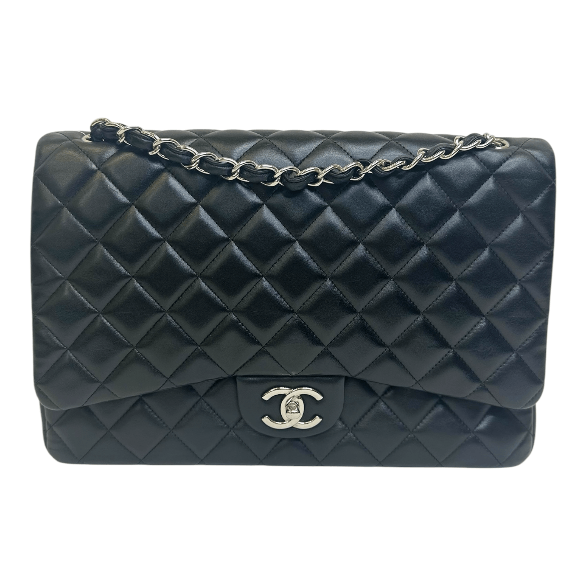 Chanel Chanel Black Lambskin Quilted Maxi Double Flap Size ONE SIZE - 1 Thumbnail