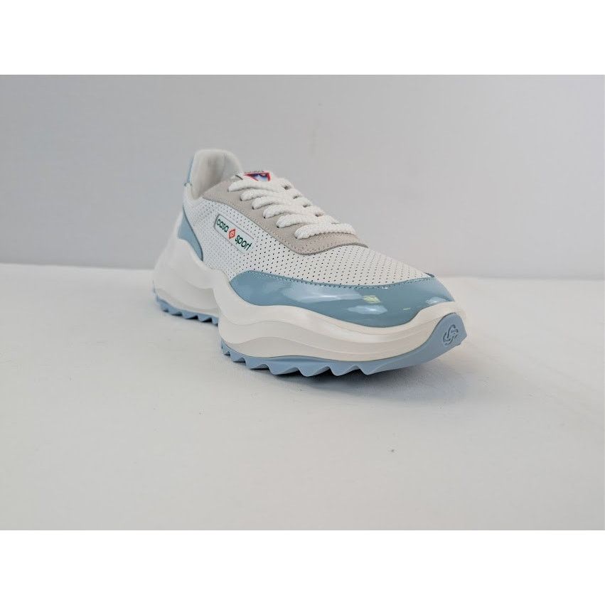 Casablanca o1rshd1 Leather Atlantis Sneaker in White / Light Blue Size US 9 / EU 42 - 3 Thumbnail