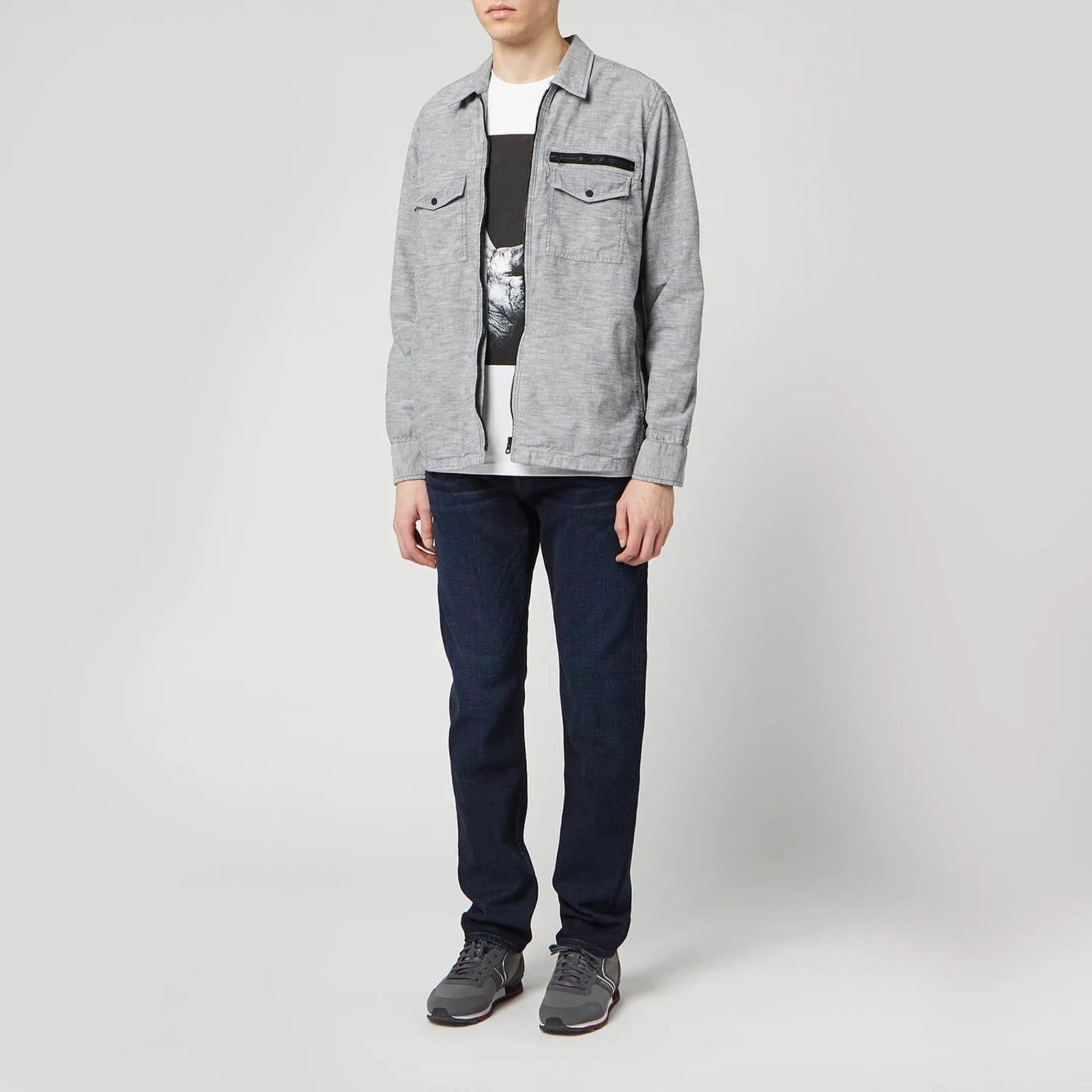 Hugo Boss Hugo Boss Jacket Lovel Chambray Zip Overshirt Lightweight M Size US M / EU 48-50 / 2 - 1 Thumbnail