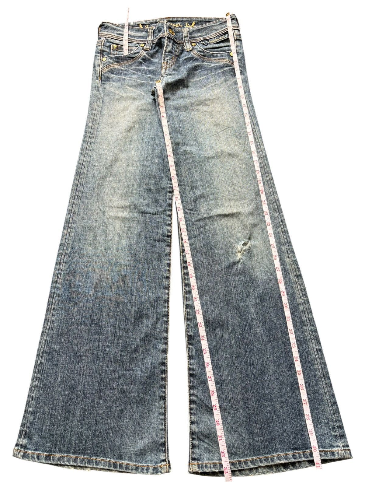 Diesel Vintage Japanese Brand Distress Low Rise Flare Jeans Size 28" / US 6 / IT 42 - 7 Thumbnail