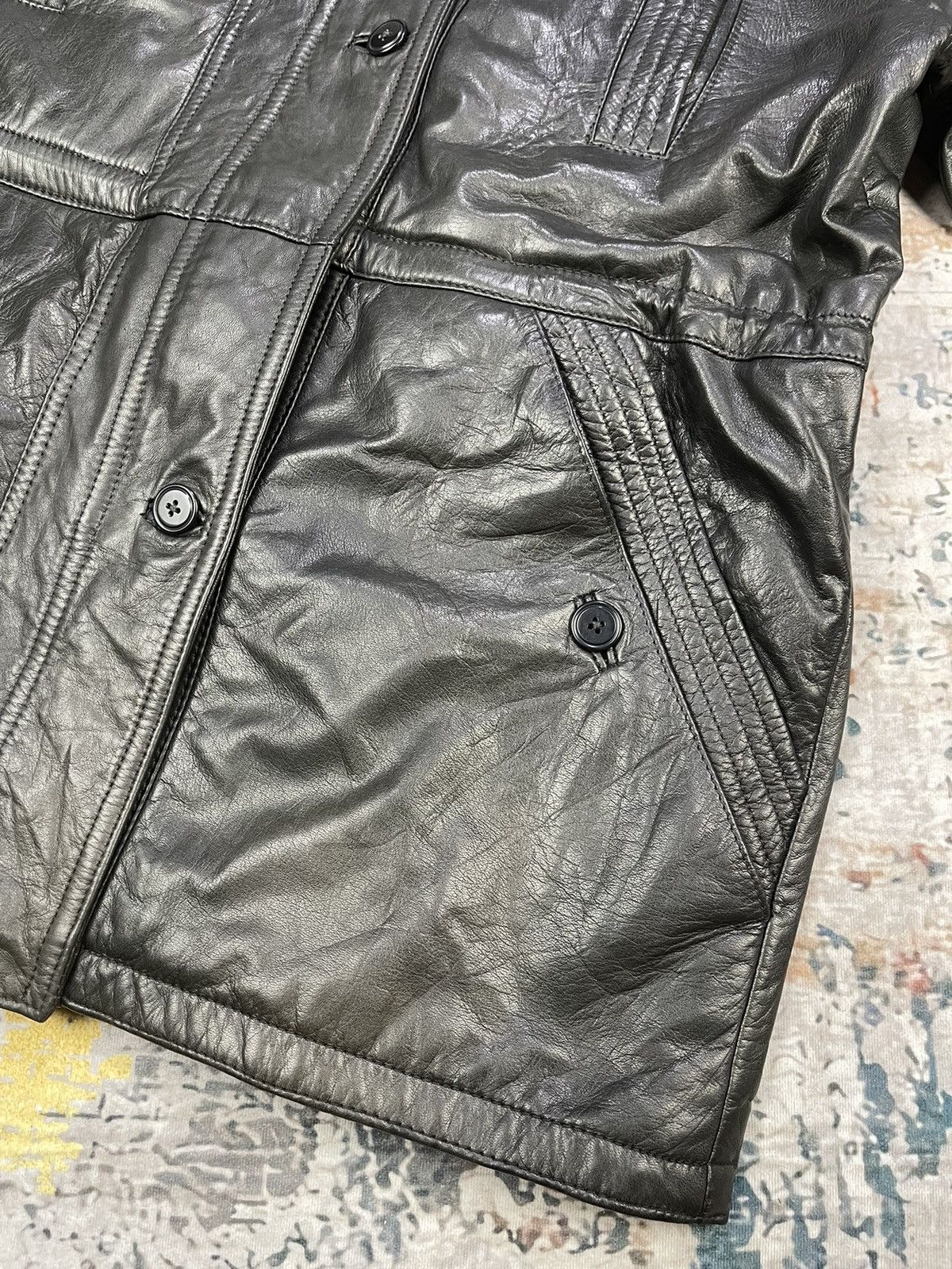 Genuine Leather Vtg Volare Calf Skin Military Leather Mantel Jackets Size US L / EU 52-54 / 3 - 6 Thumbnail