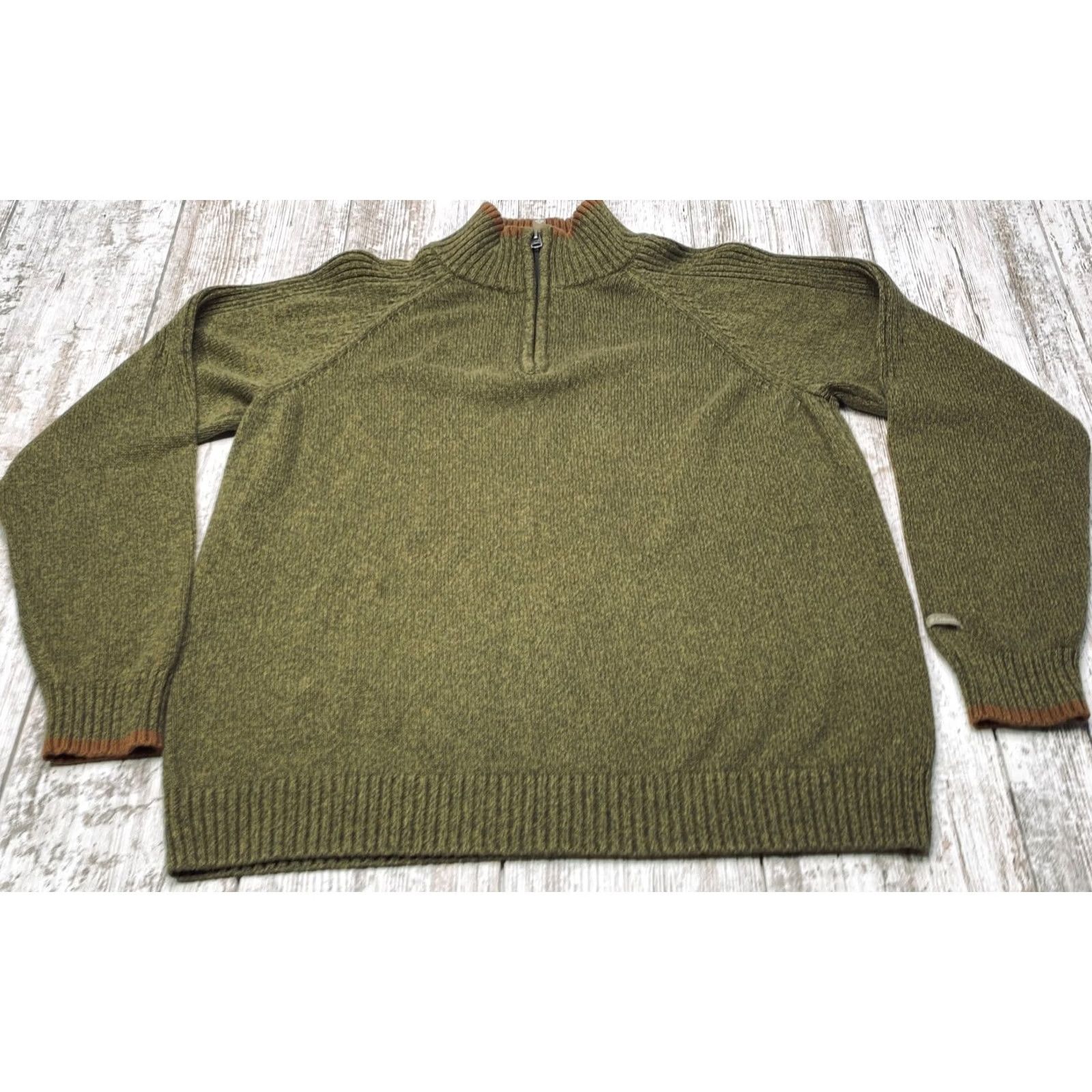 Vintage Columbia Knit Sweater Mens Medium Green 1/4 Zip Mock Neck Heavyweight 7522 Size US M / EU 48-50 / 2 - 2 Thumbnail