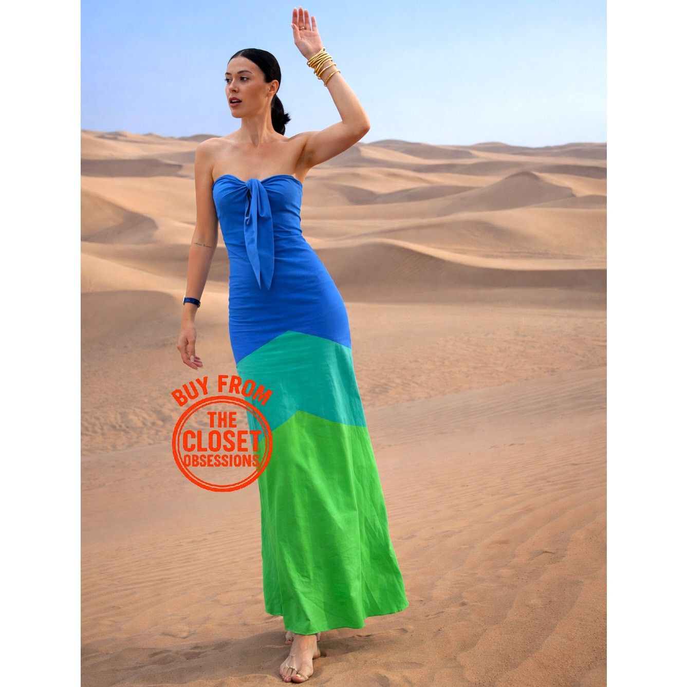 Mango Mango x Simon Miller Colorblock Strapless Maxi Dress NWT Size S / US 4 / IT 40 - 4 Thumbnail
