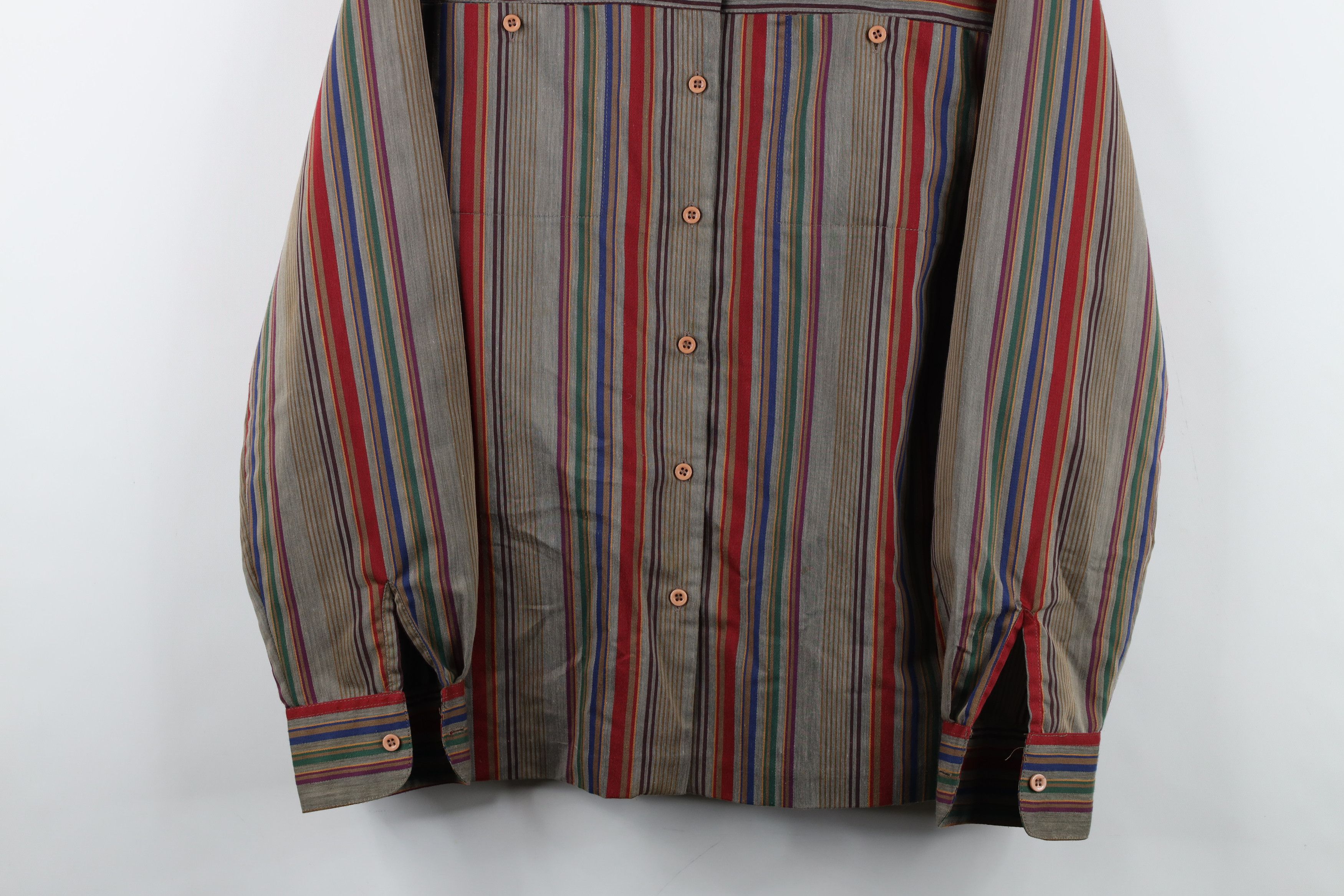Vintage Vintage 70s Streetwear Striped Collared Button Shirt USA Size XS / US 0-2 / IT 36-38 - 3 Thumbnail