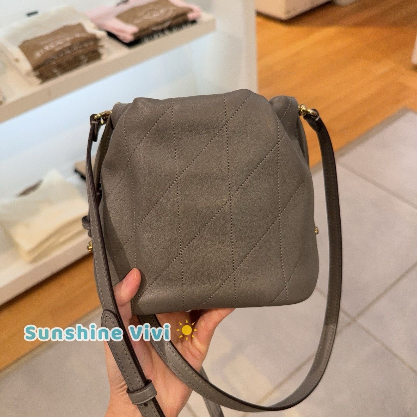 Coach NWT Coach Faye Mini Drawstring Bag CDB69 Nappa leather SLATE Size ONE SIZE - 3 Thumbnail